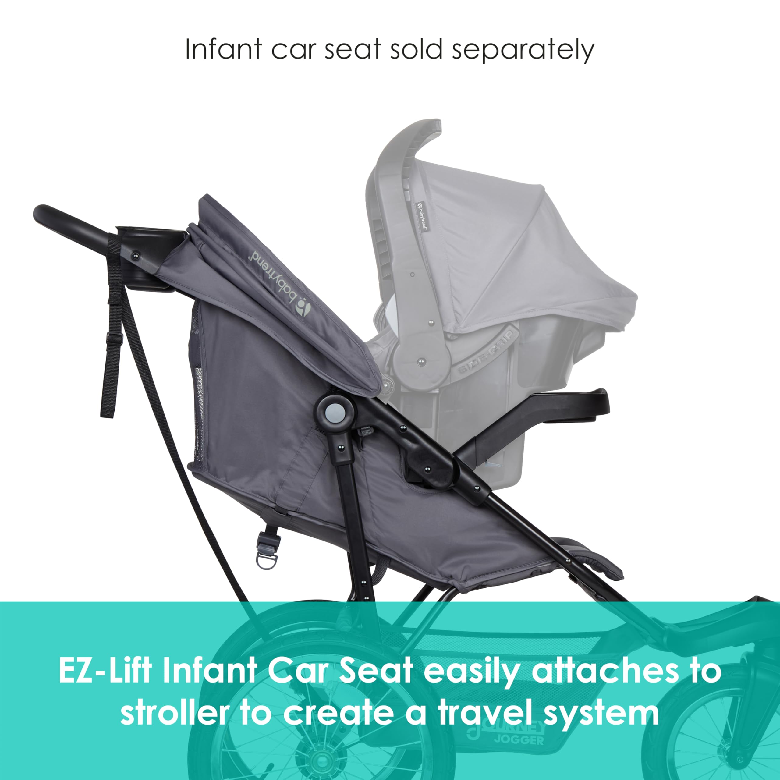 Baby Trend Journey Jogging Stroller - Lightweight All-Terrain Stroller for Running & Walking, Adjustable Canopy & Suspension, Stellar Grey | Perfect for Active Parents & Outdoor Adventures with Baby