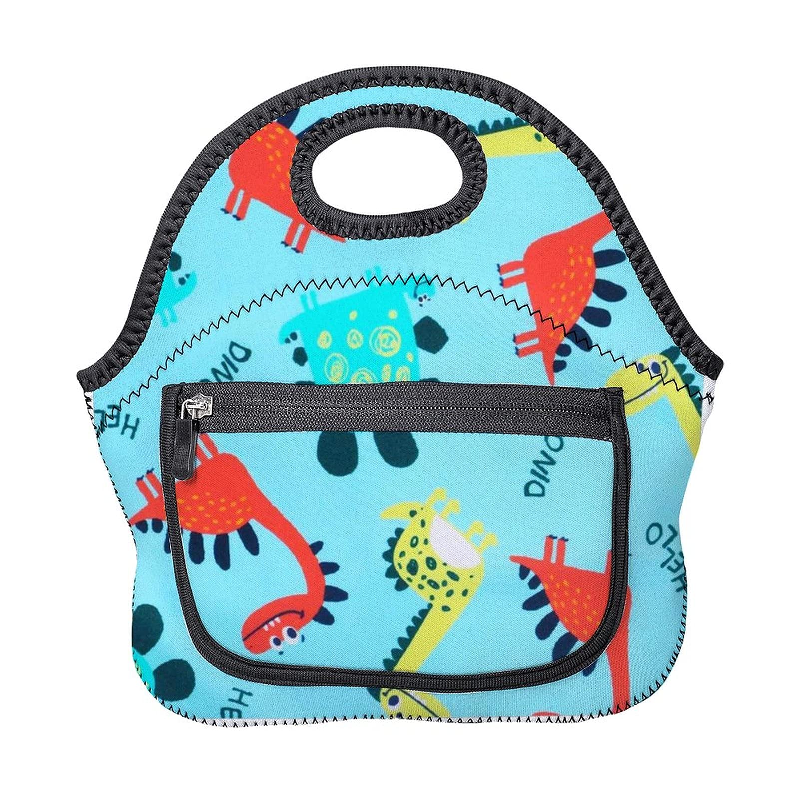 Insulated Neoprene Lunch Bag with Small Animal Pattern - Leakproof Lunch Box Tote for Women, Men & Kids (Adults, Teens, Boys, Girls, Toddlers) - Perfect for School, Work, Picnics & Outdoor Activities
