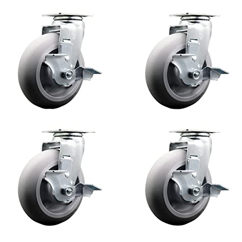 4 Swivel - Top Lock Brakes - Gray