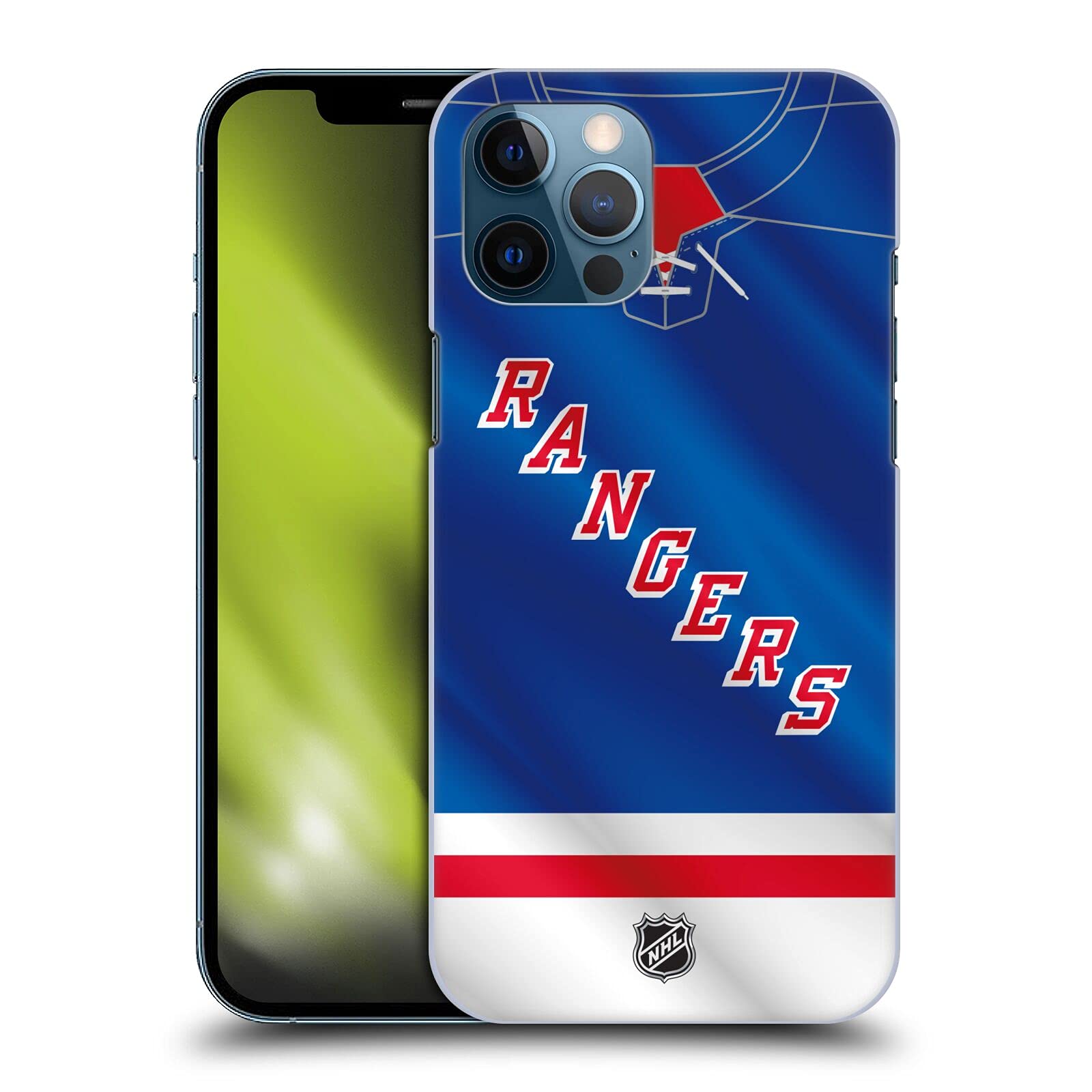 Officially Licensed NHL New York Rangers Jersey Hard Back Phone Case - Compatible with Apple iPhone 12 Pro Max | Durable Protection for Hockey Fans | Perfect for Games, Work & Everyday Use
