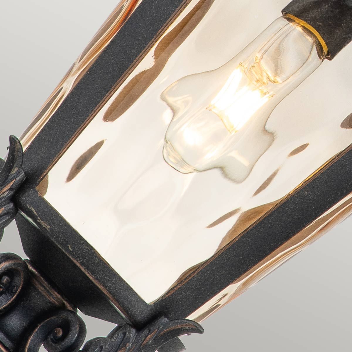 Baltimore 1 Light Medium/Large Chain Lantern in Weathered Bronze - IP44 Rated E27 Outdoor Hanging Light for Porch, Garden & Patio Decor