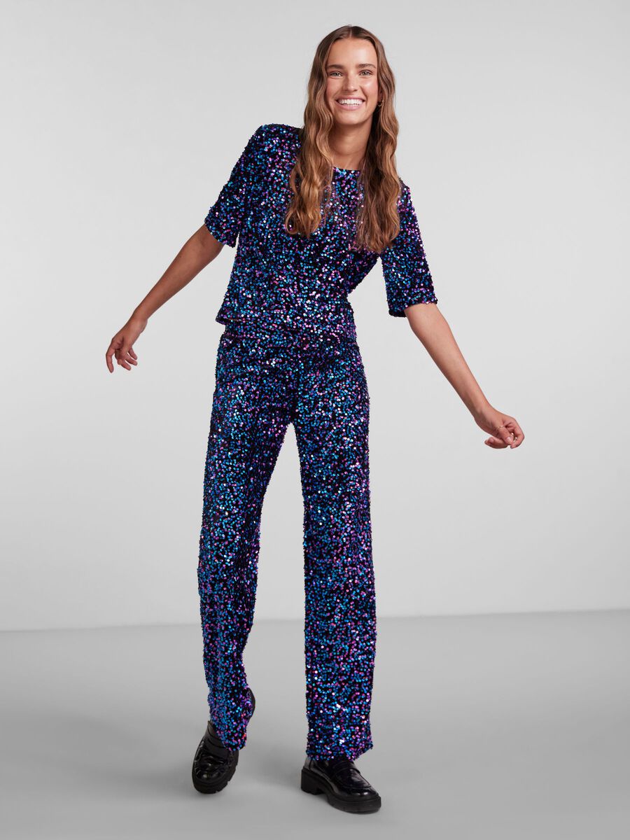 Sparkly Sequin Party Top for Women - Glamorous Multi-Color Shirt for Night Out, Club Wear, and Special Occasions