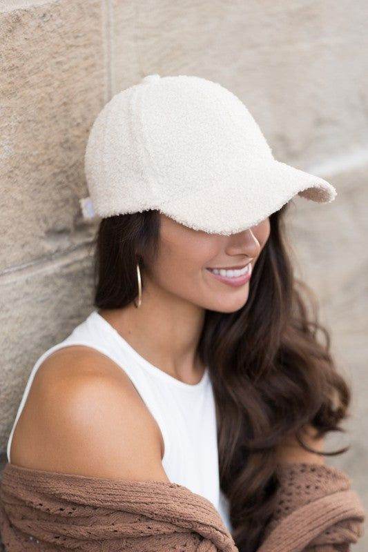 Cozy Boucle Sherpa Teddy Bear Knit Ball Cap - Winter Warm Beanie Hat for Women & Men - Perfect for Outdoor Activities, Hiking, and Cold Weather Fashion