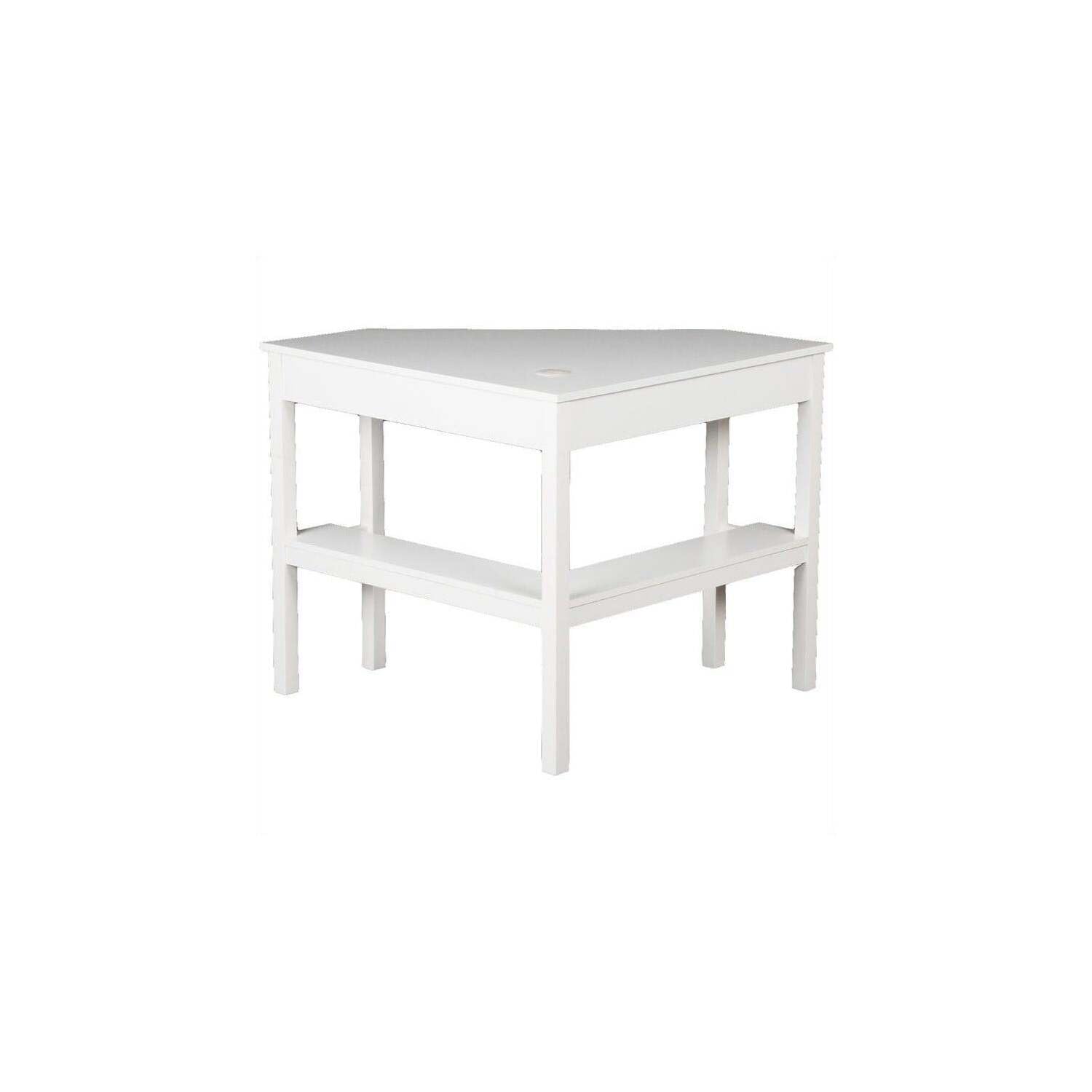 Southern Enterprises SEI Furniture Alexander Corner Computer Desk in White - Modern Home Office Desk for Small Spaces, Gaming & Study
