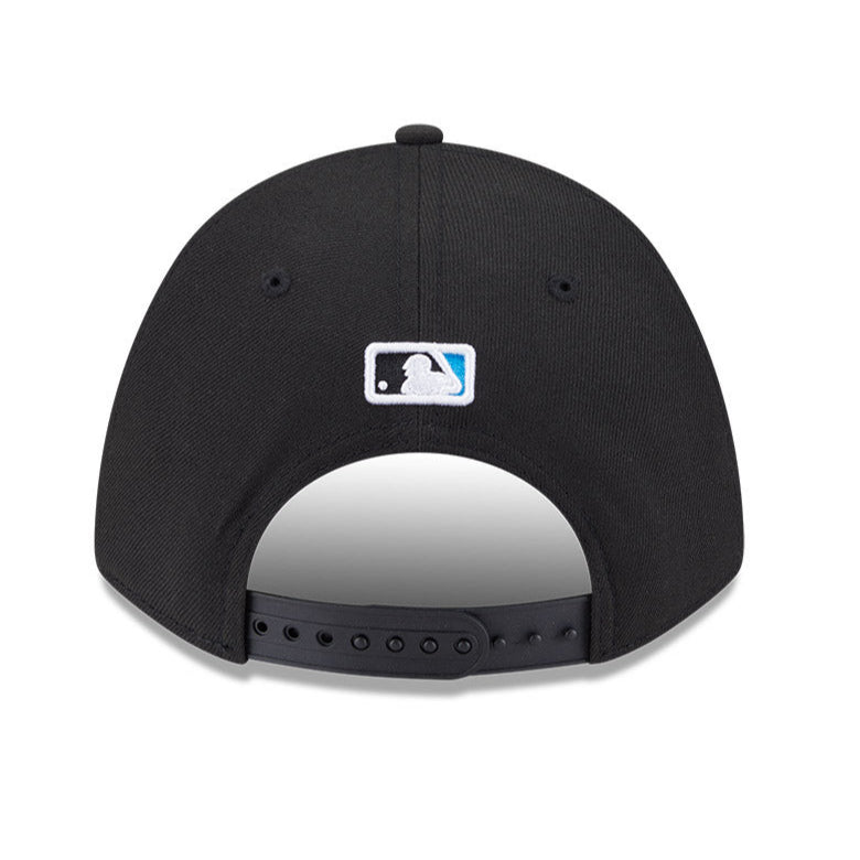New Era 9Forty Miami Marlins Snapback Baseball Cap - Adjustable Black Game Hat for Men & Women | Perfect for Baseball Games, Sports Events & Casual Wear