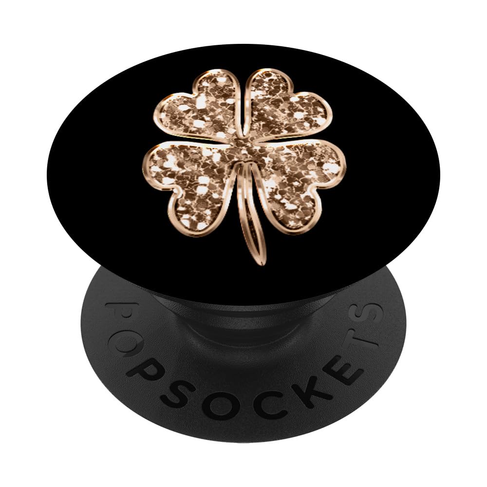 Lucky 4 Leaf Clover PopSockets PopGrip - Swappable Phone Grip for iPhone, Samsung & Tablets - Elegant Good Luck Charm Accessory for Everyday Use, Travel & Gifting