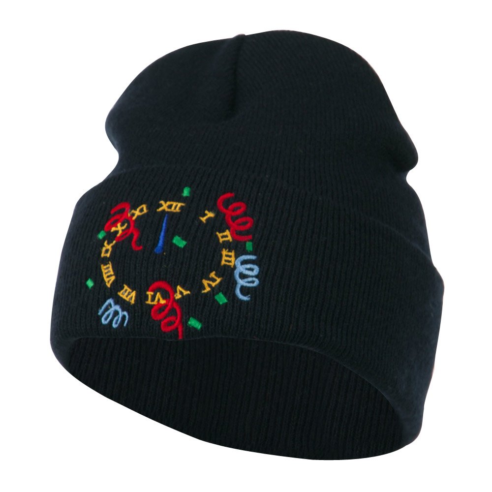 e4Hats.com New Year's Eve Countdown Embroidered Beanie Hat - Perfect for NYE Parties & Winter Celebrations
