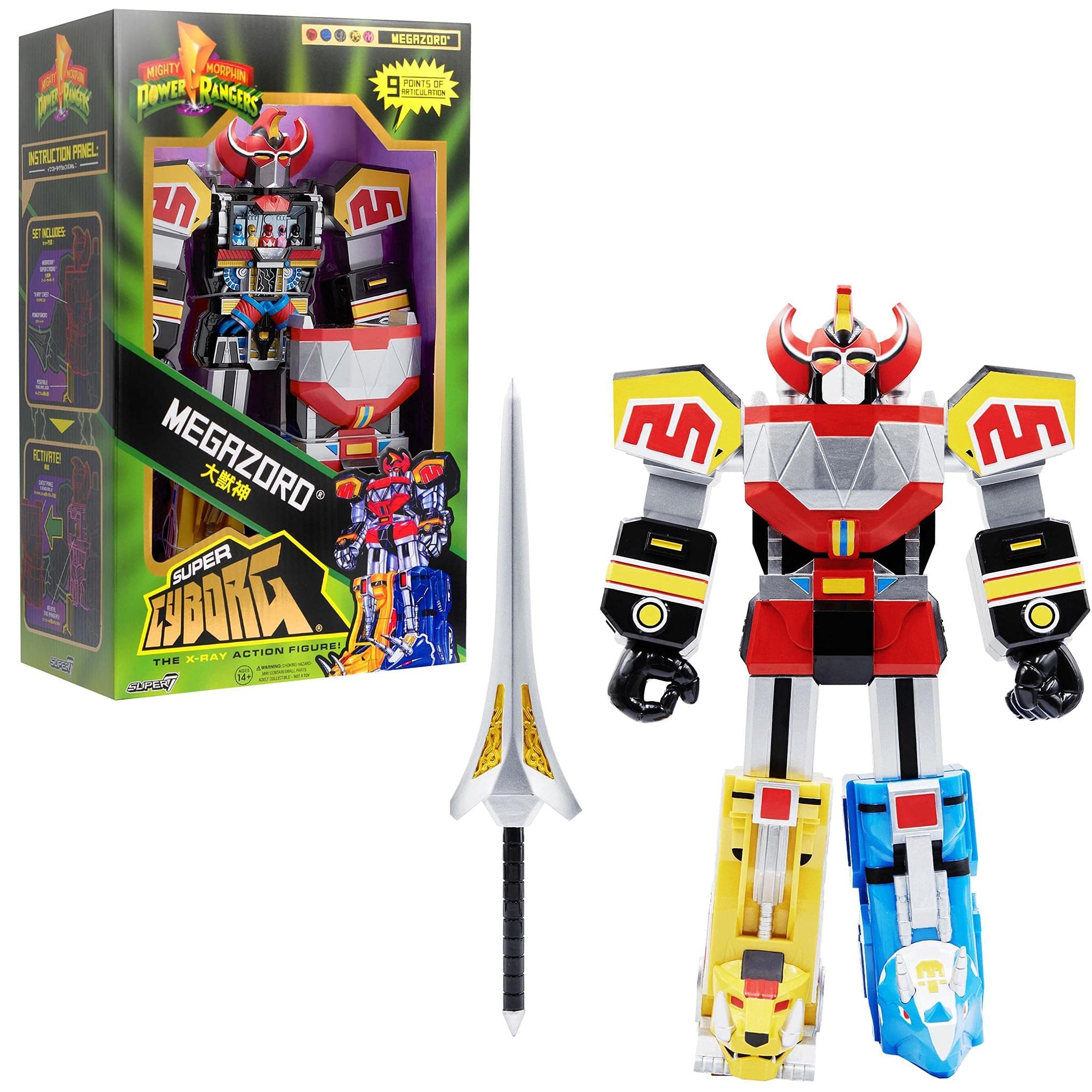 Mighty Morphin Power Rangers Megazord Super Cyborg Vinyl Figure - Collectible Card Game Accessory for Fans & Display in Home, Office, or Gaming Room