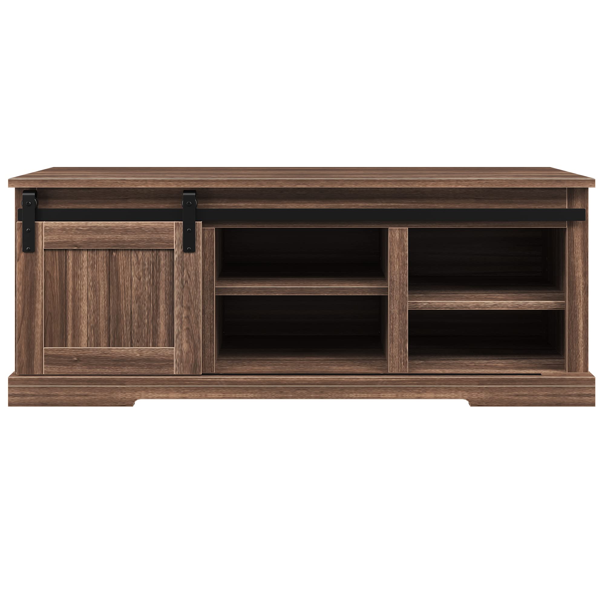 ELESS HOME Entryway Storage Bench with Sliding Door & Adjustable Shelf - Shoe Organizer Bench for Hallway, Living Room, Bedroom, Mudroom - Perfect for Small Space Organization & Entryway Decor