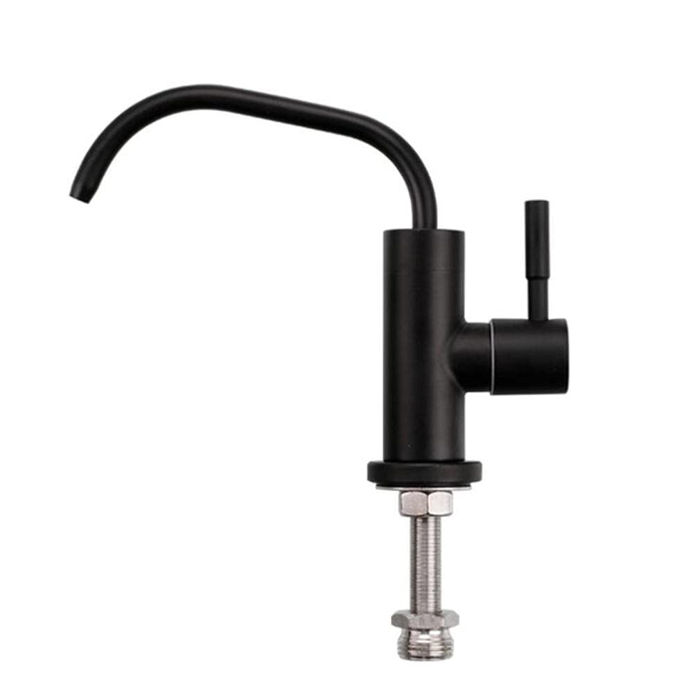 Stainless Steel Single Hole Drinking Water Filter Faucet - Cold Water Purifier for Kitchen Sink - Black | Perfect for Home, Office & RV Use