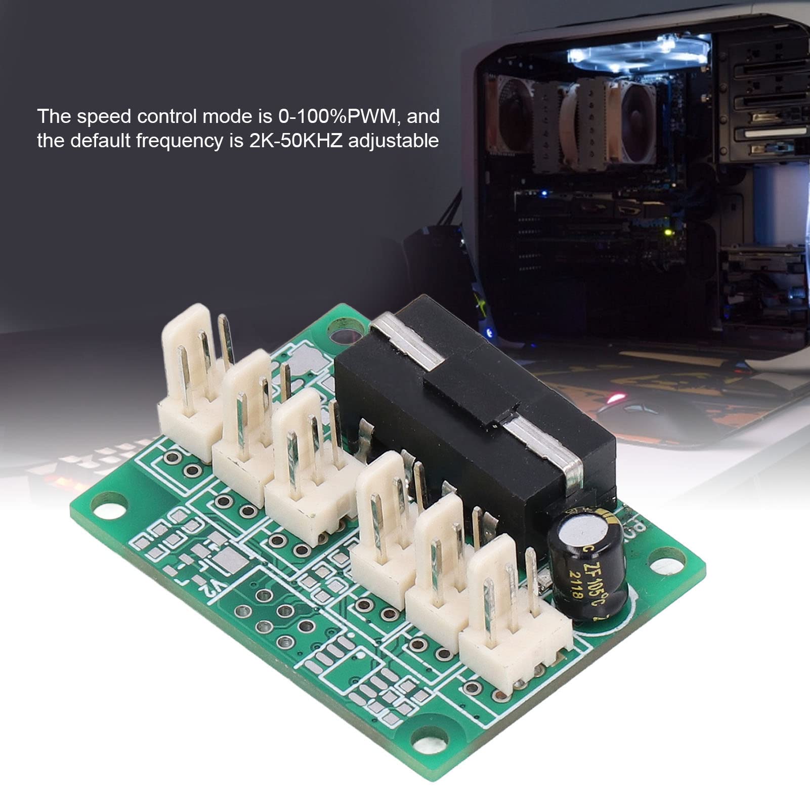 FC-D012-P000 Fan Hub with Air Volume Adjustment - High Performance Computer Fan Controller for PC & Industrial Cases | Perfect for Gaming Rigs, Workstations & Server Cooling Systems