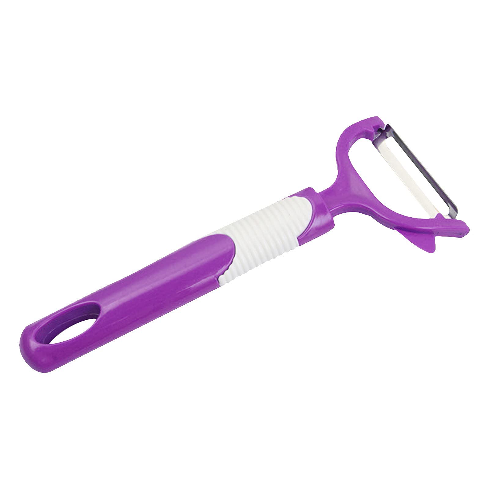 Premium Stainless Steel Kitchen Peeler with Ergonomic Plastic Handle - Efficient Potato, Carrot, Cucumber, Melon & Fruit Peeler for Professional & Home Cooking (Purple) - Perfect for Meal Prep, Salad Making & Healthy Snacks