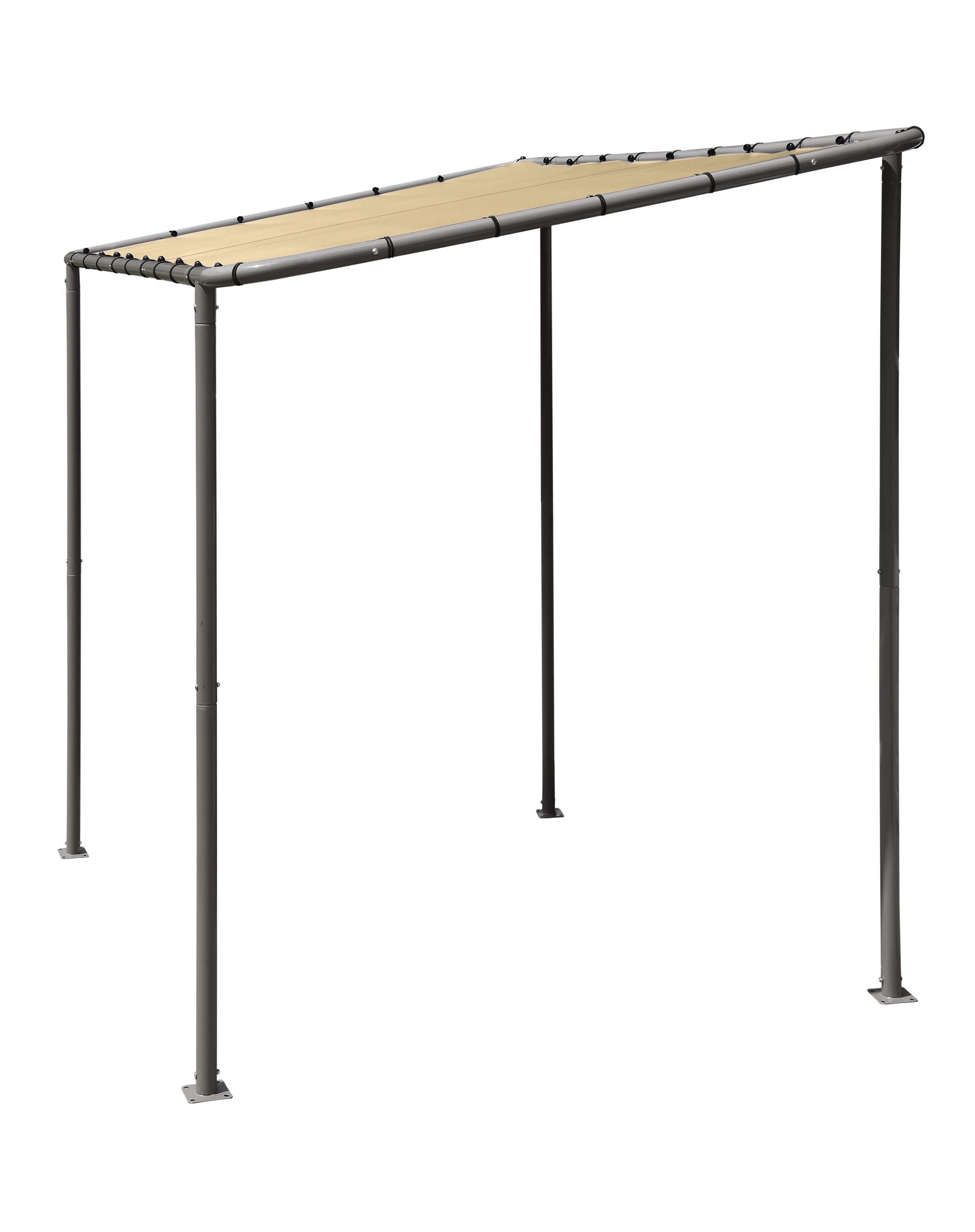 ShelterLogic 10' x 6' Solano Gazebo with Carbon Steel Frame & Water-Resistant Tan Canopy - Outdoor Sun Protection for Patio, Garden, and Backyard