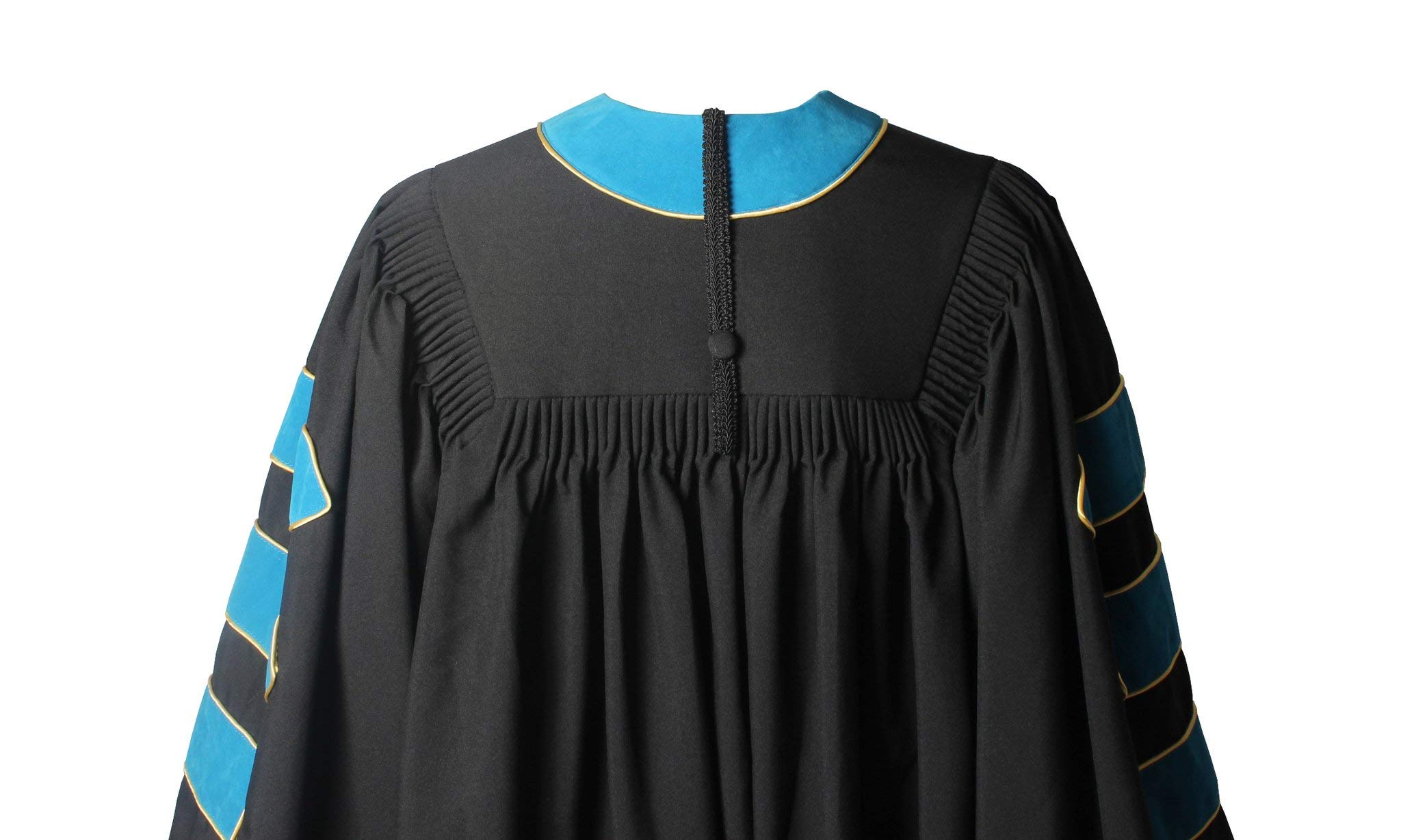 Premium Doctoral Graduation Gown with Velvet Trim - PhD Graduation Regalia for Commencement Ceremonies & Academic Events