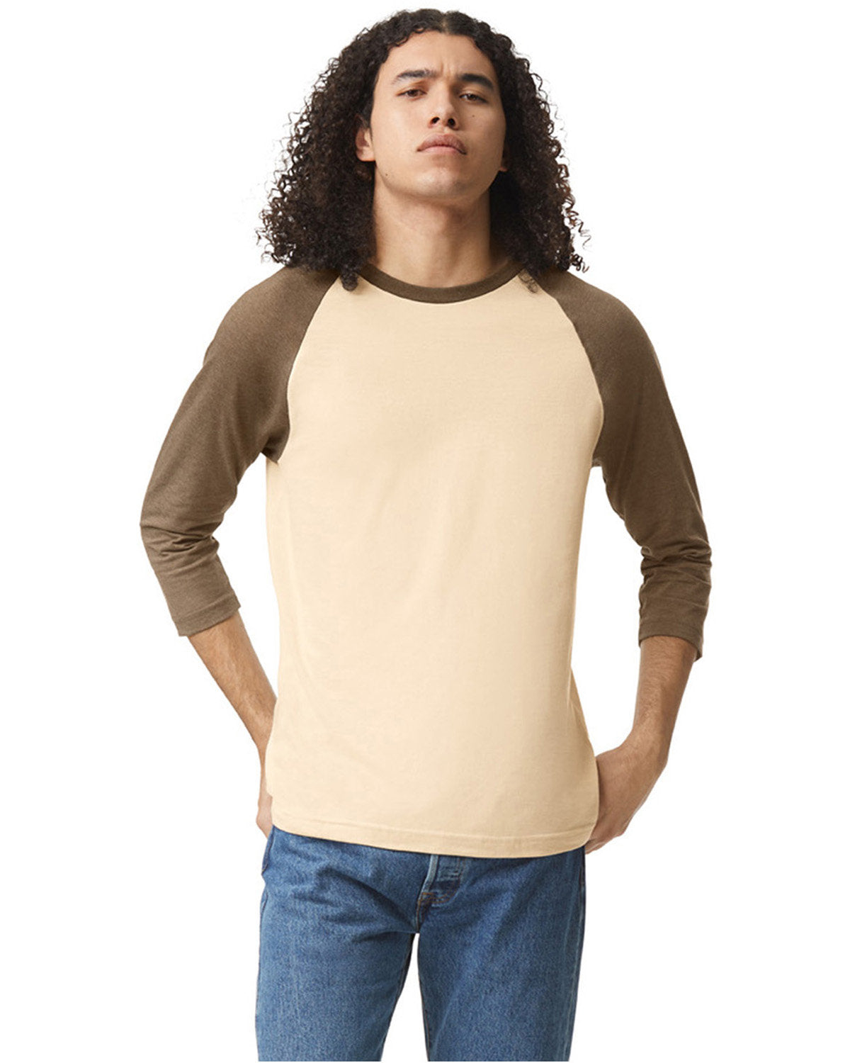 American Apparel 2003CVC Unisex Raglan T-Shirt | Comfortable Cotton Blend Tee for Men & Women | Perfect for Casual Wear, Gym, and Everyday Outfits
