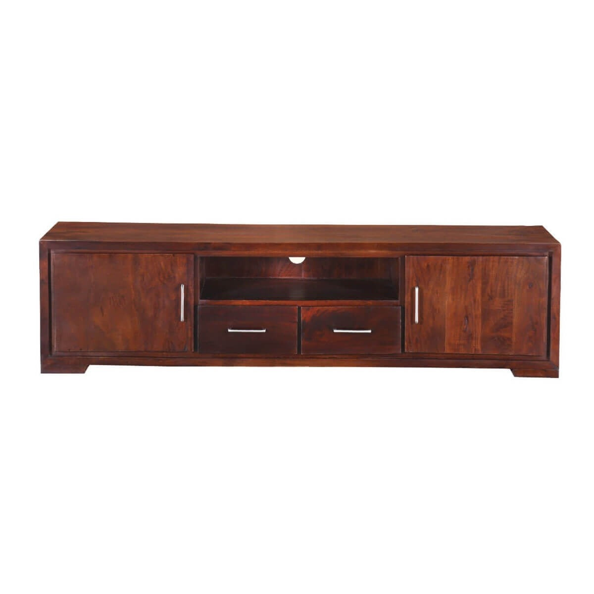 Solid Wood TV Stand with 2 Drawers - Indian Cromer Style Console Cabinet for Living Room, Bedroom & Home Entertainment Storage