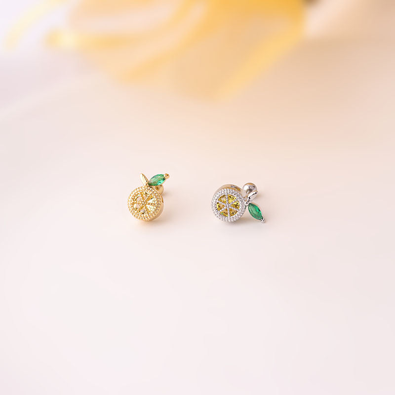 20G Mini Peach Helix Anti Tragus Fruit Stud Earrings - Dainty Cartilage Piercing Jewelry for Women | Perfect for Everyday Wear & Special Occasions