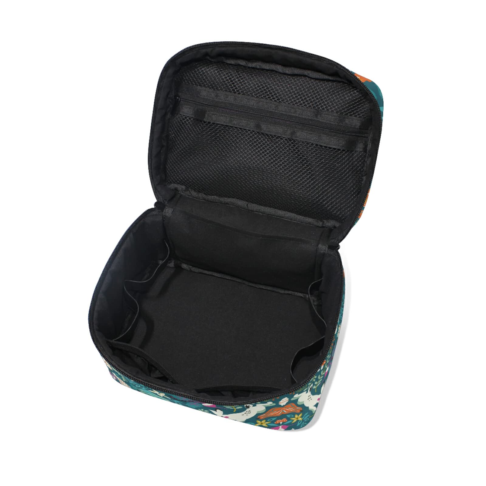 Blue Rabbit Flower Cosmetic Bag - Waterproof Makeup Pouch & Toiletry Organizer for Women | Travel, Gym, Daily Essentials Storage | Cute Zippered Beauty Case for Girls