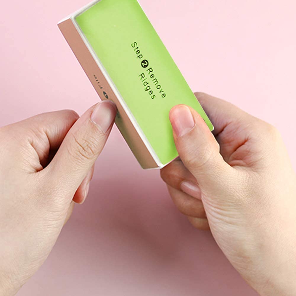 2Pcs Professional 4-Sided Nail Buffer Blocks - 4 Grit Nail Files for Manicure & Pedicure, Nail Polish Buffing & Sanding | Perfect for Home Salon, Nail Care & DIY Beauty Treatments