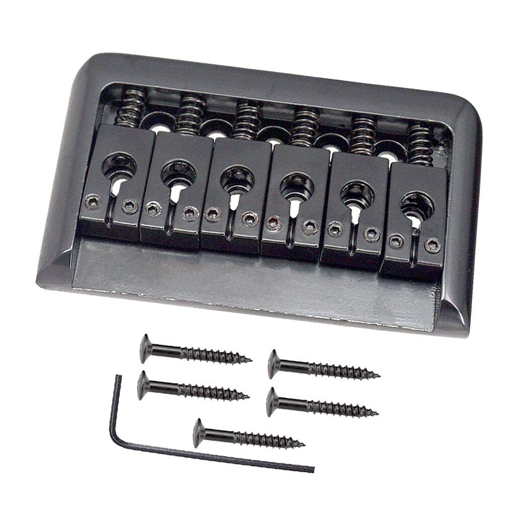 Black 6-String Electric Guitar Saddle Bridge Tailpiece Set - Premium Replacement Parts for Enhanced Tone & Playability - Perfect for DIY Guitar Repair & Upgrades