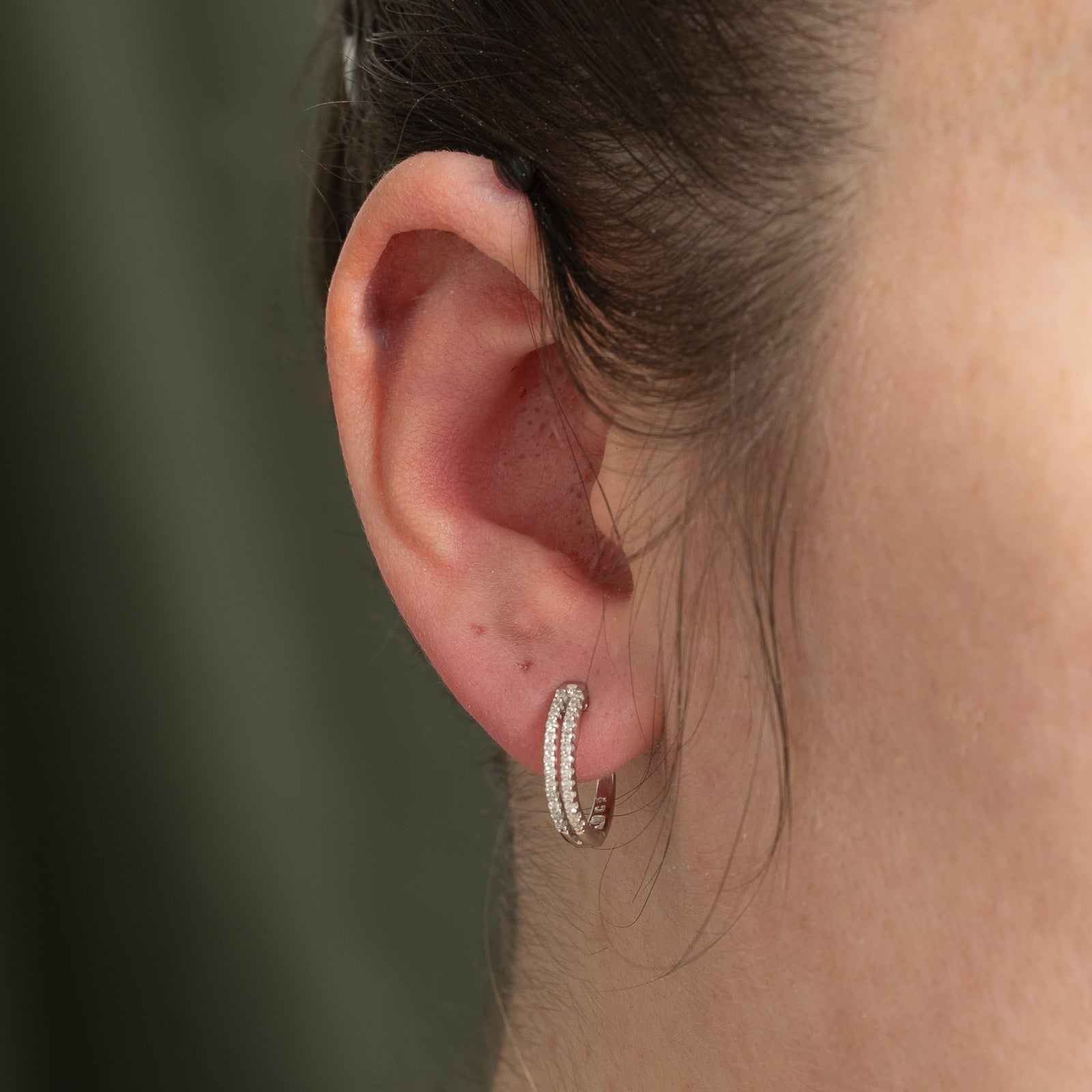 10K Gold Diamond Hoop Earrings for Women - 0.26ctw Round Cut Stud Earrings | Perfect for Weddings, Parties & Everyday Wear