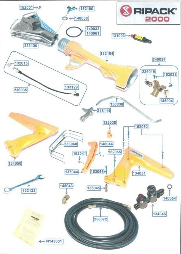 2000-2200W Heat Gun with Right Half Handle - Replacement Part #134050 for DIY, Crafting, and Home Repairs
