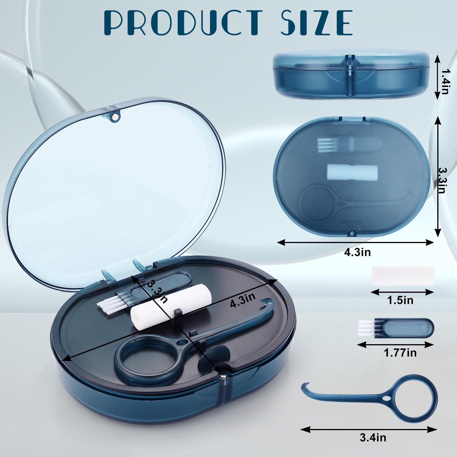 Double-Layer Orthodontic Retainer Case with Belt Chewing, Removal Tool, Cleaning Brush & Built-in Mirror - Perfect for Retainers, Mouth Guards, Dentures - Travel, Gym & Daily Storage Solution
