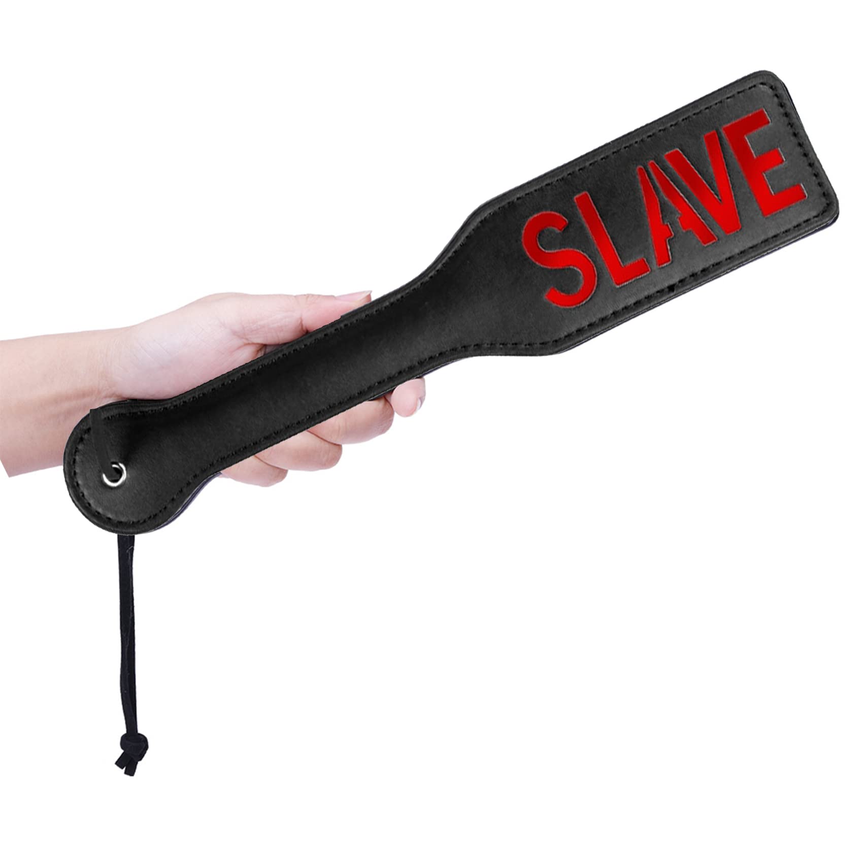 Premium Faux Leather Spanking Paddle for BDSM & Adult Play - 12.8 Inch Black Sensation Paddle for Couples & Spanking Enthusiasts - Perfect for Roleplay, Sensation Play & Erotic Spanking Scenes