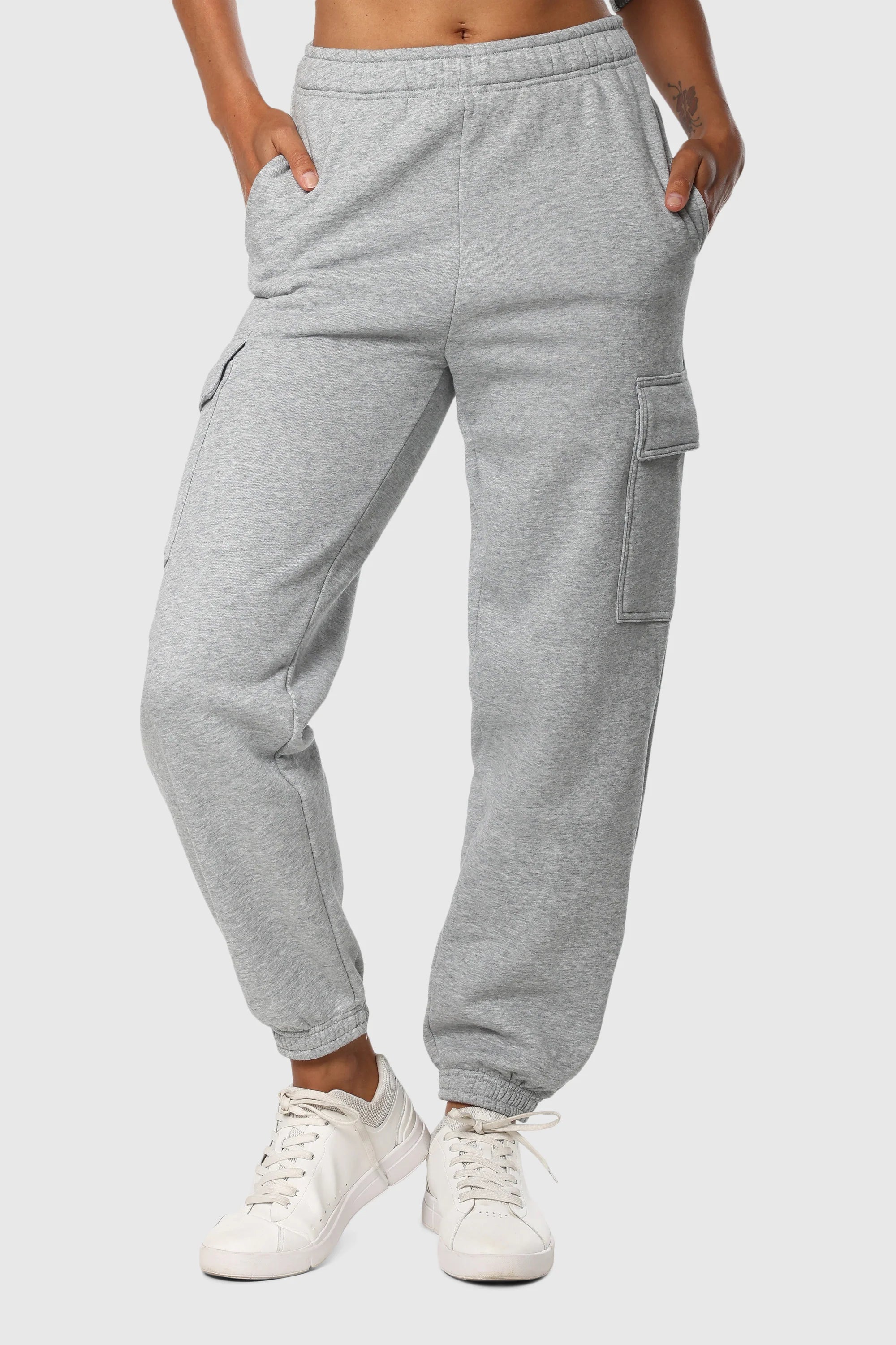 Men's Cargo Sweatpants with Pockets - Athletic Jogger Pants for Gym, Running & Casual Wear - Grey Workout Pants for Men