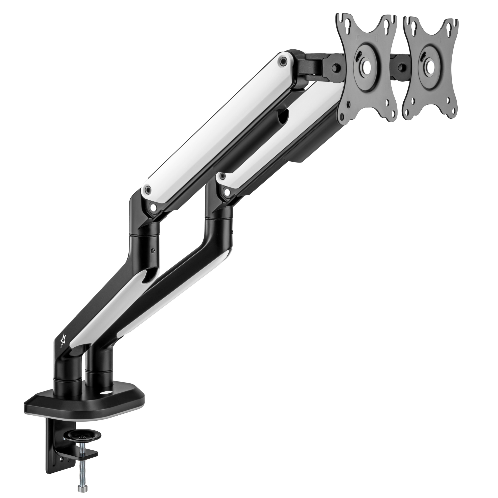 RGB Dual Monitor Mount Stand - Spring Assisted Adjustable Ergonomic Desk Clamp for Gaming & Office Setup | Perfect for Multi-Screen Workstations & PC Battlestations