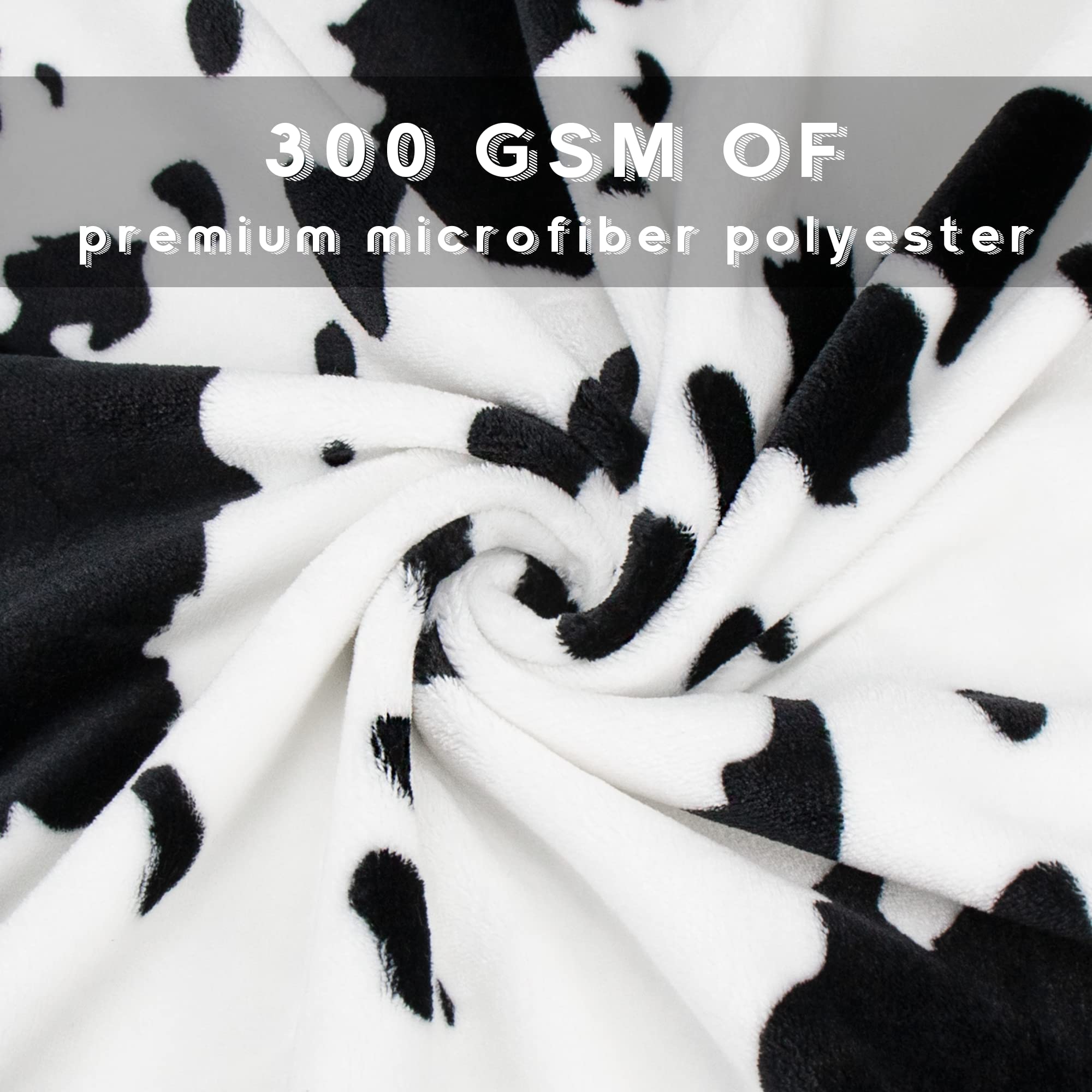 Soft & Warm Cow Print Fleece Blanket - Twin Size 60x80 Inch Cozy Flannel Throw for Bed, Couch & Sofa - Lightweight Fuzzy Blanket for Valentine's Day, Mother's Day & Father's Day Gifts - Perfect for Home Decor, Movie Nights & Winter Snuggling