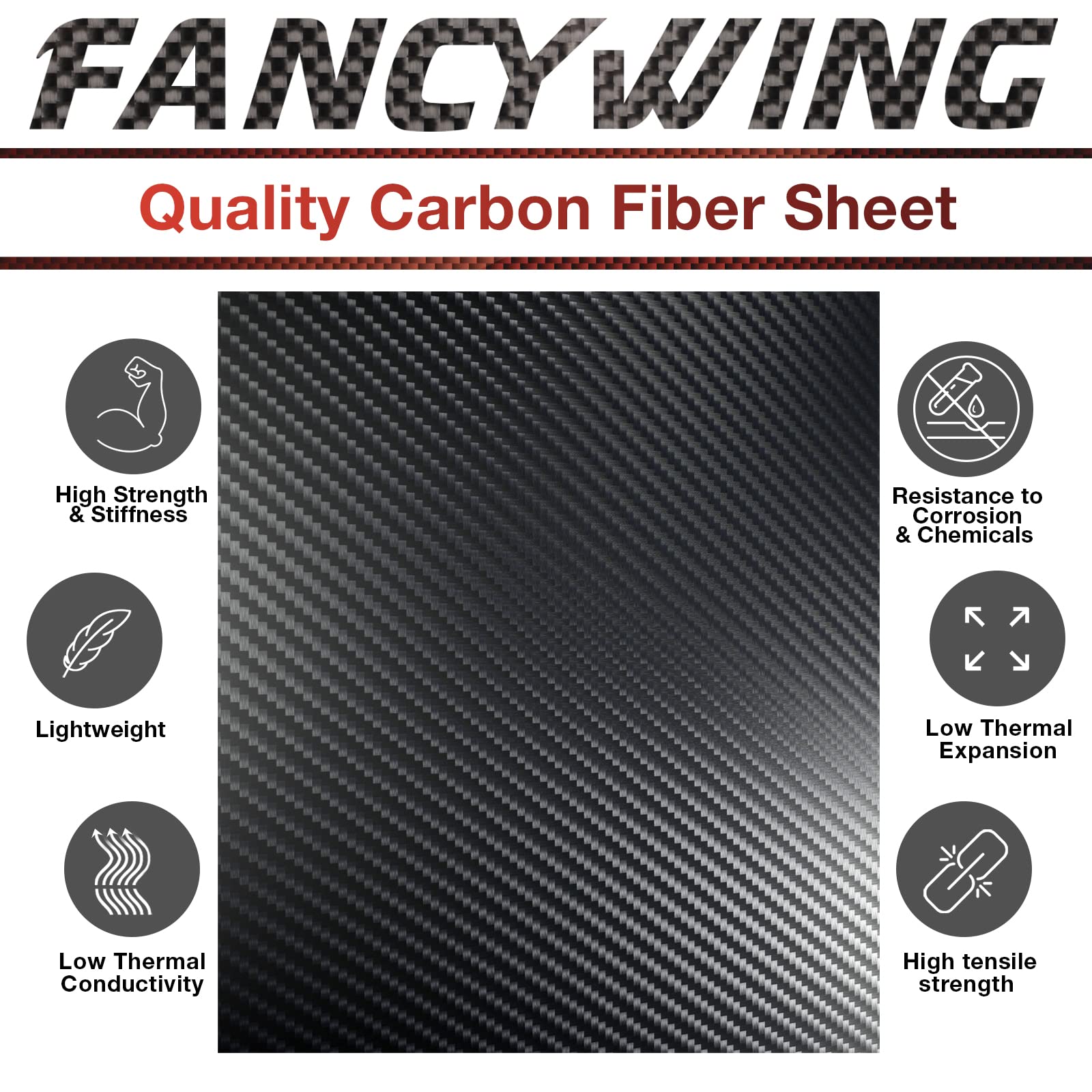 High-Quality 3K Twill Weave Carbon Fiber Sheet - 400x500mm (1.0mm to 6.0mm Thickness Options) - 100% Pure Carbon Fiber Laminate Panel with Matte Finish | Perfect for Automotive Parts, DIY Projects, Drone Frames & Industrial Applications
