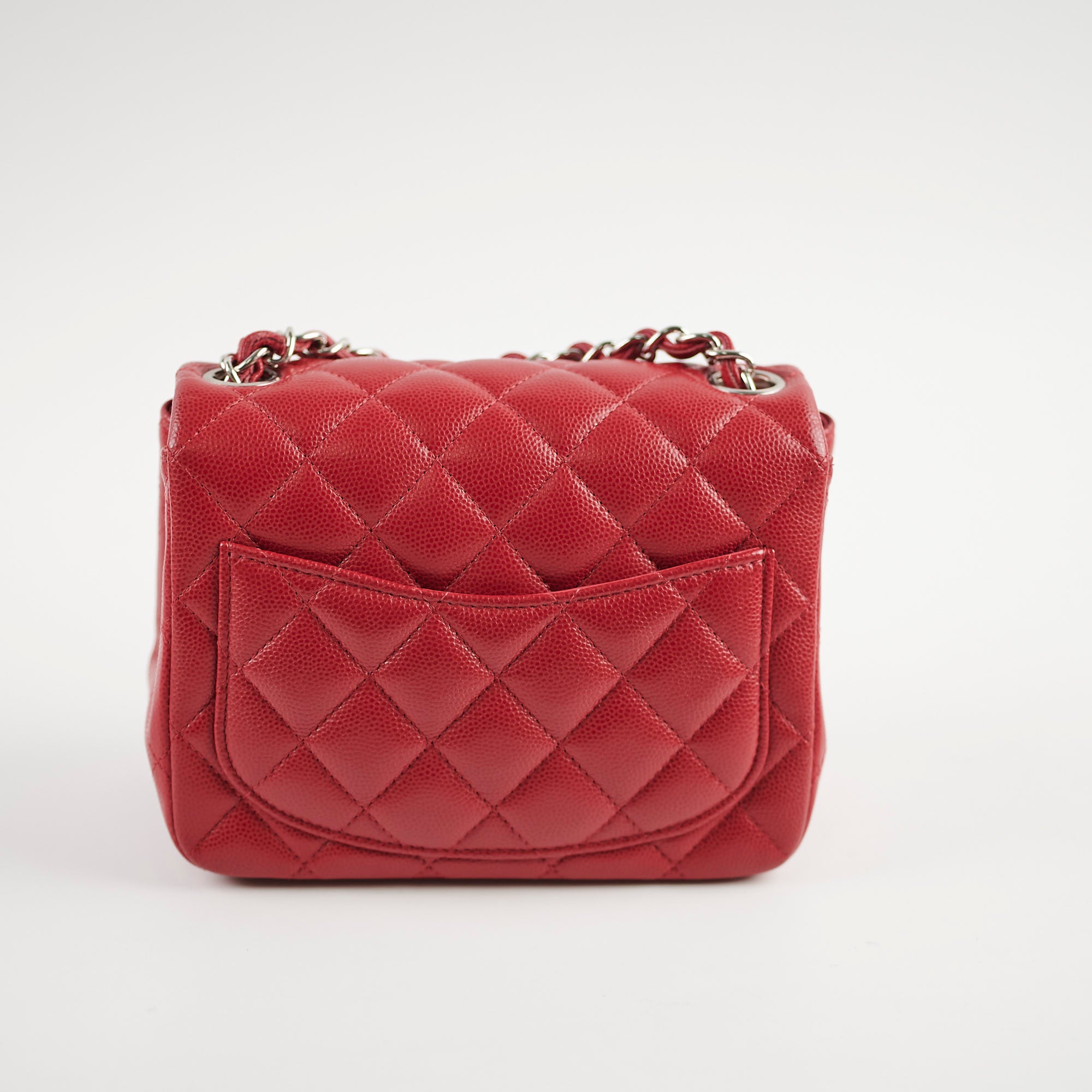 Chanel Mini Square Caviar Leather Red 26 Series Crossbody Bag - Perfect for Evening Parties, Date Nights & Luxury Fashion Accessories