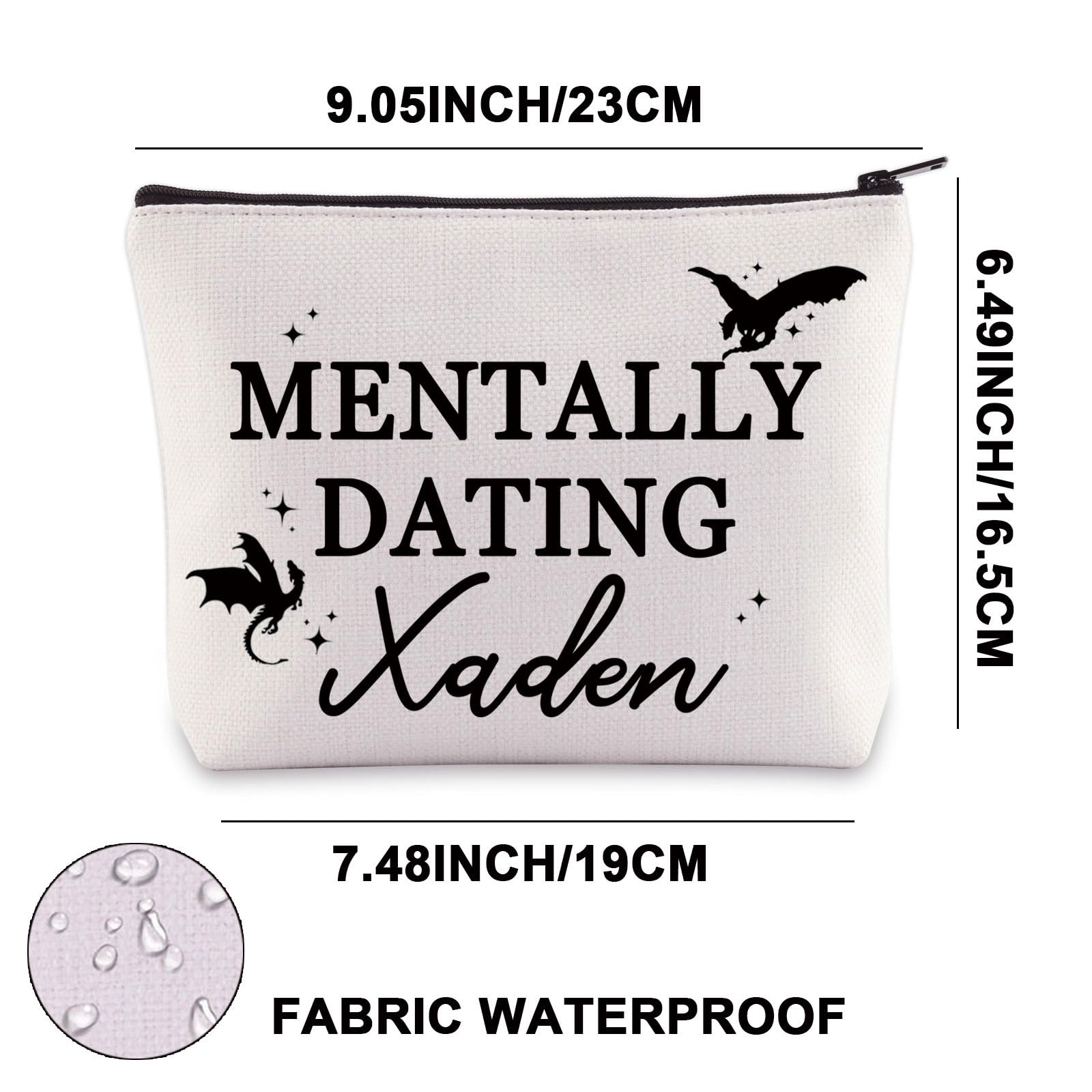 JNIAP Xaden Riorson Themed Makeup Bag - Perfect Gift for Dragon Book Lovers, Wing Leader Merch & Xaden Fans | Great for Cosmetics Storage, Book Club Meetings & Fantasy Lover Gifts (DATING XADEN Collection)
