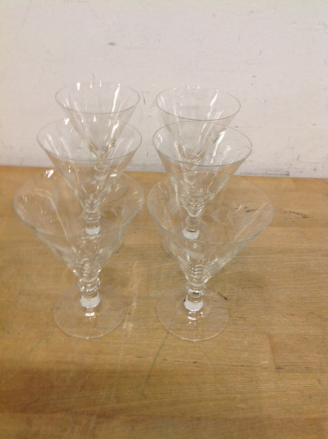 Set of 6 Elegant Etched Cocktail Glasses - Premium Barware for Margaritas, Martinis & Mixed Drinks - Perfect for Home Bars, Parties & Gifts