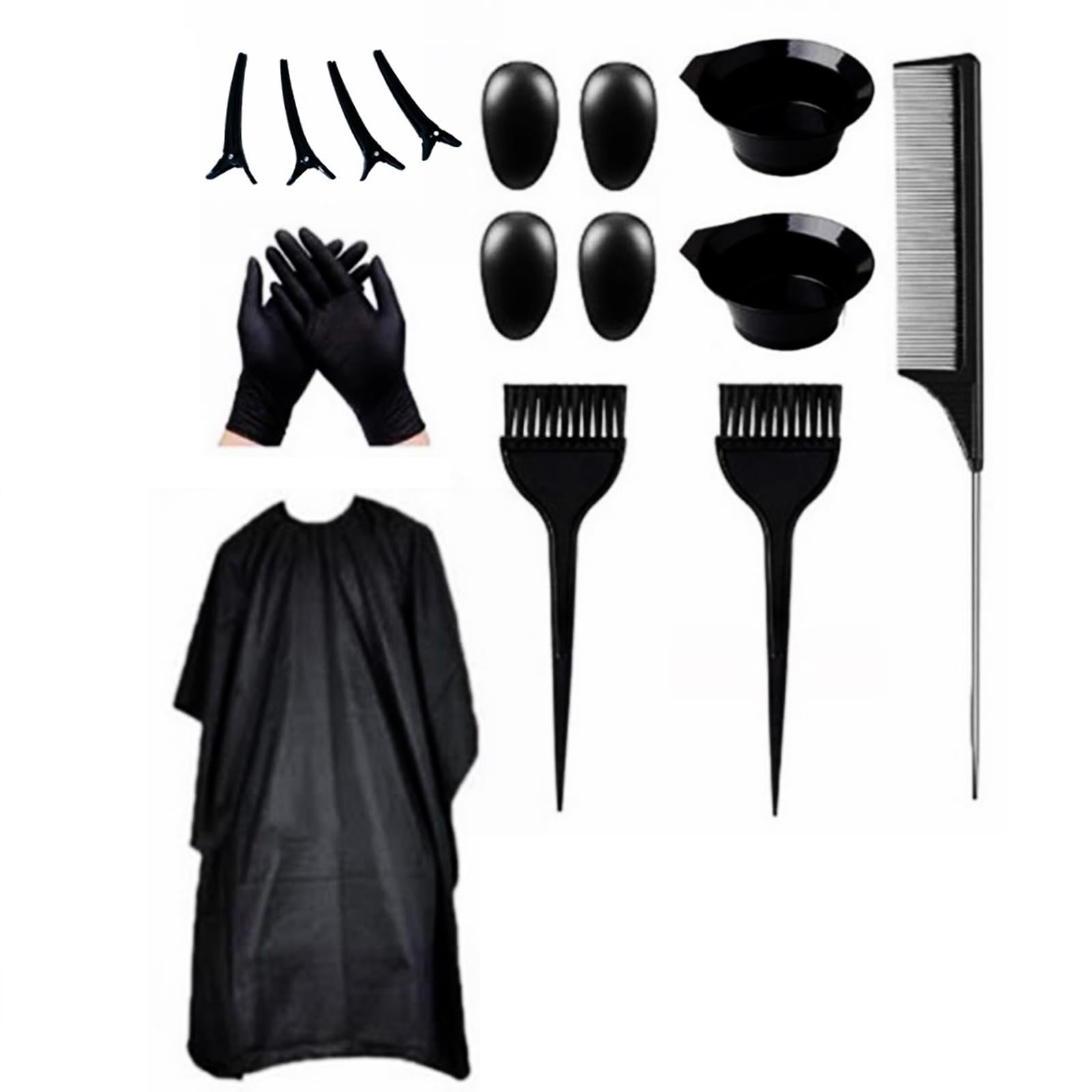16-Piece Hair Dyeing Kit with Clips, Coloring Bowls & Brushes - Professional Salon Tools for At-Home Hair Coloring & Styling - Perfect for DIY Hair Color, Highlights & Beauty Treatments