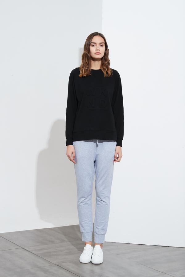 Black Embossed Sweatshirt for Men & Women - Stylish & Comfortable for Casual Wear, Gym, and Outdoor Activities