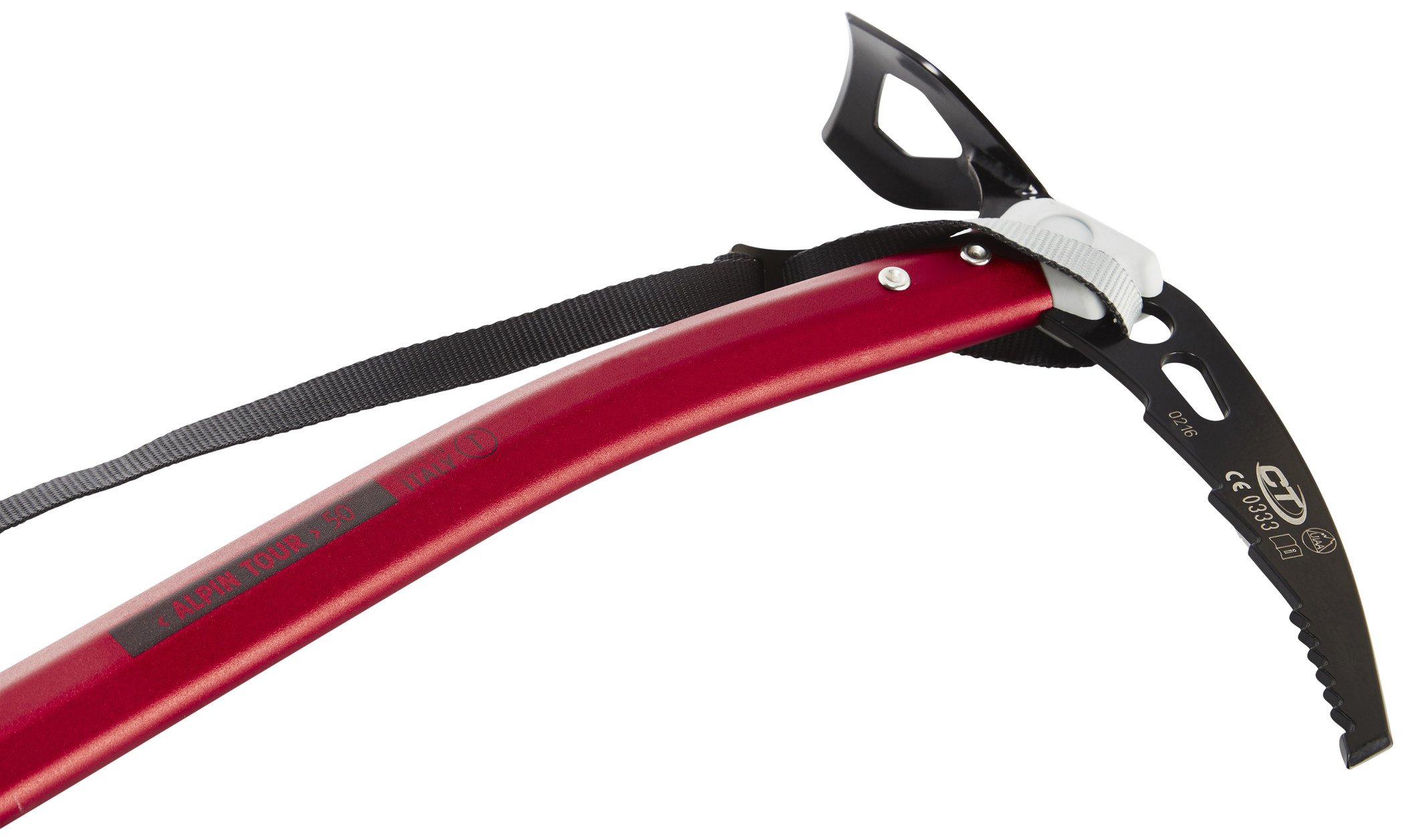 Premium Ice Pick Alpin Tour 50cm - Heavy Duty Mountaineering Tool for Climbing & Ice Fishing - Red - Perfect for Alpine Adventures & Winter Survival Gear