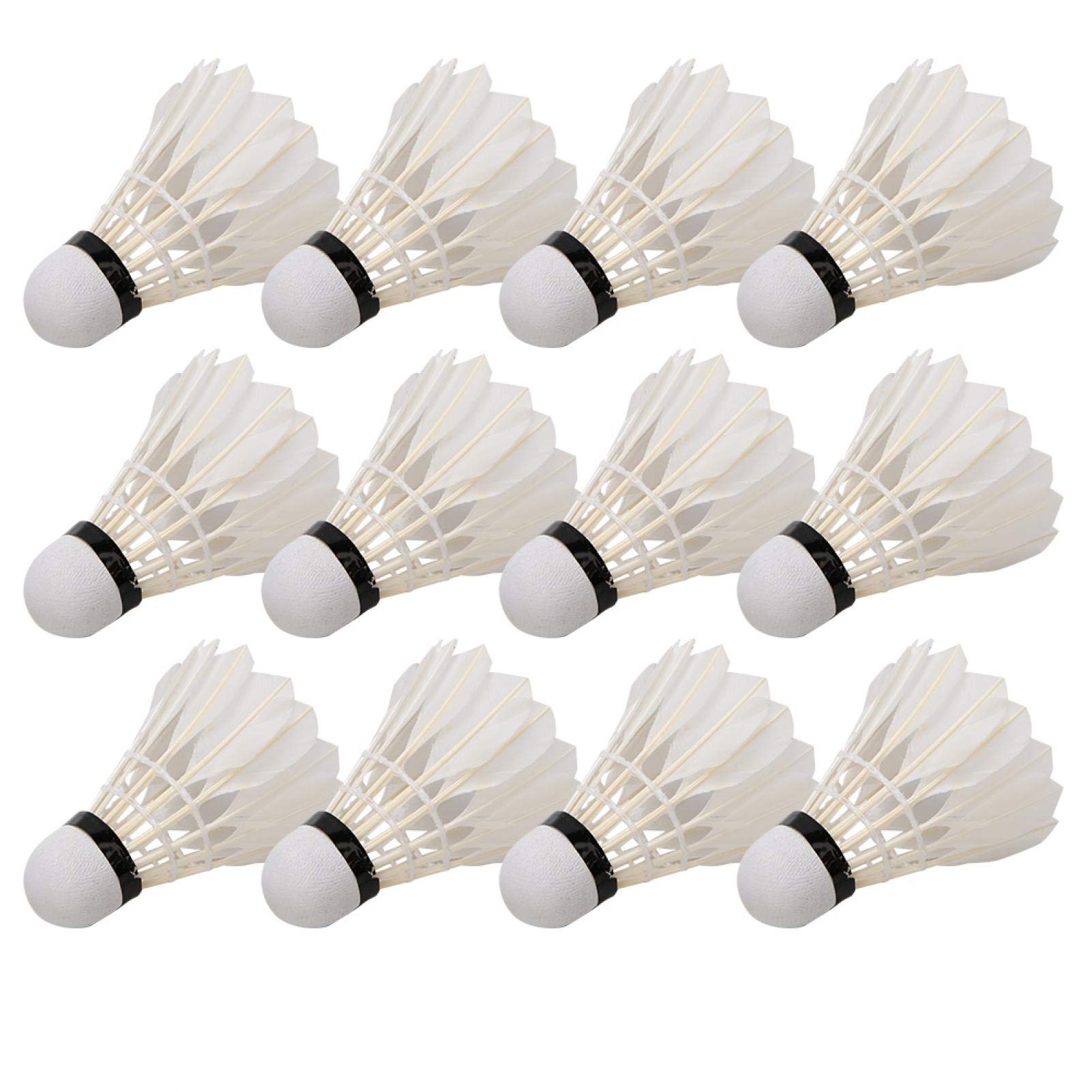 Alomejor 12 Pack Premium Duck Feather Badminton Shuttlecocks - High Speed Tournament Grade Birdies for Indoor & Outdoor Play - Perfect for Professional Matches, Backyard Games & Gym Training