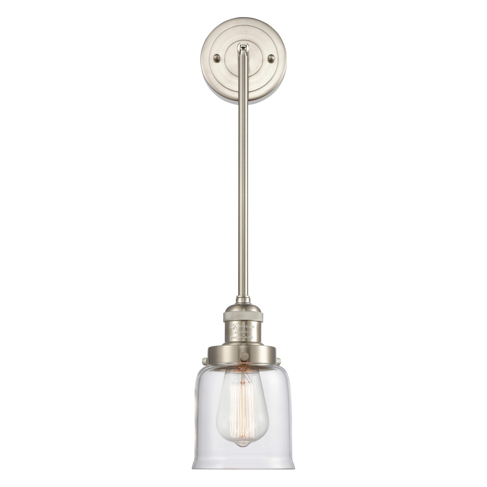 Innovations 201S-BK-G51 Matte Black Mini Pendant Light Fixture - Modern Single Bulb Hanging Light for Kitchen Island, Dining Room & Bedroom