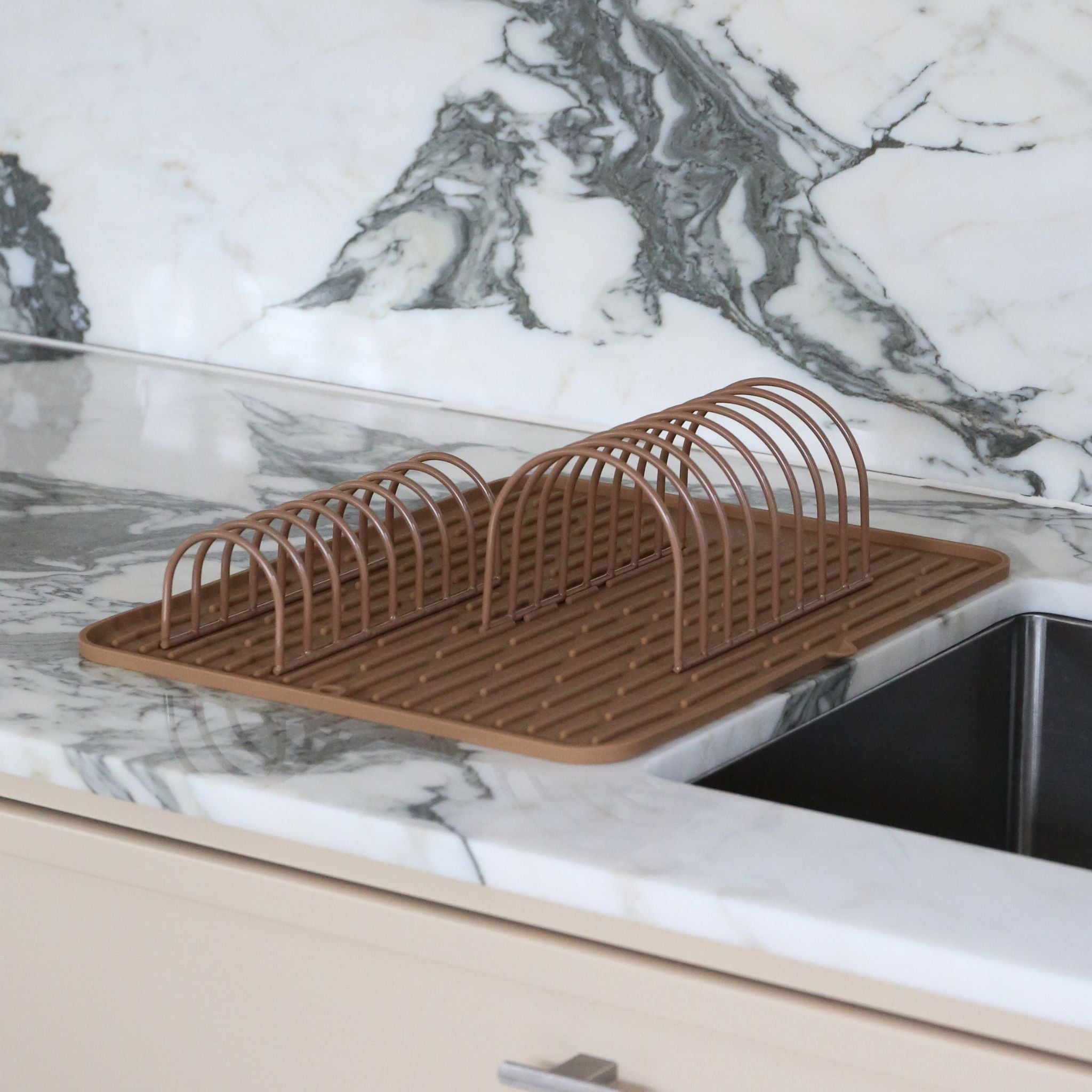 Premium Dish Drainer Set of 2 - Space Saving Kitchen Organizer, Rust-Resistant & Durable for Countertop Drying - Perfect for Small Kitchens, Apartments & RVs