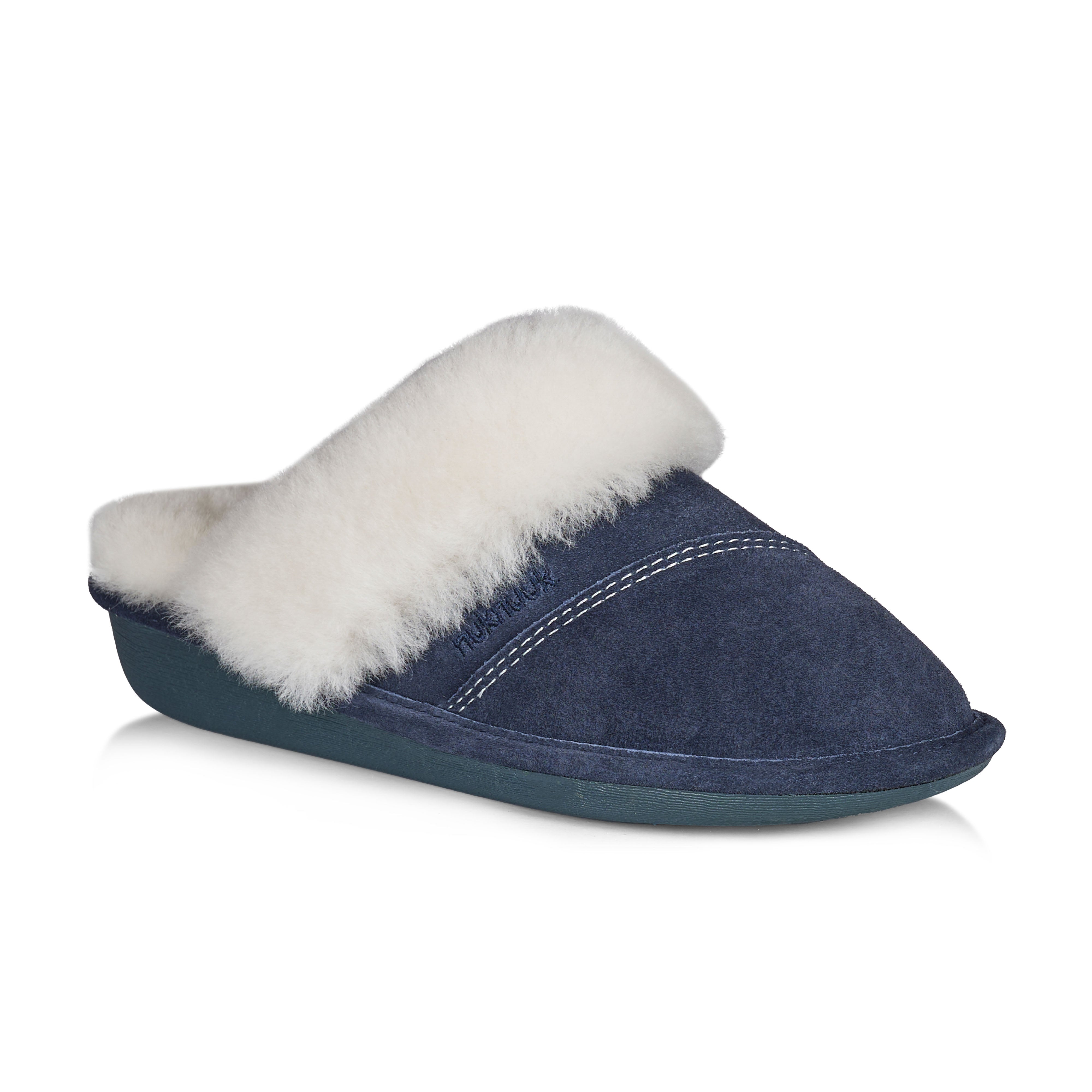 Joy Women's Non-Slip Fuzzy House Slippers - Soft Memory Foam Indoor/Outdoor Comfort Shoes (Navy Blue) - Perfect for Home, Office & Travel Use