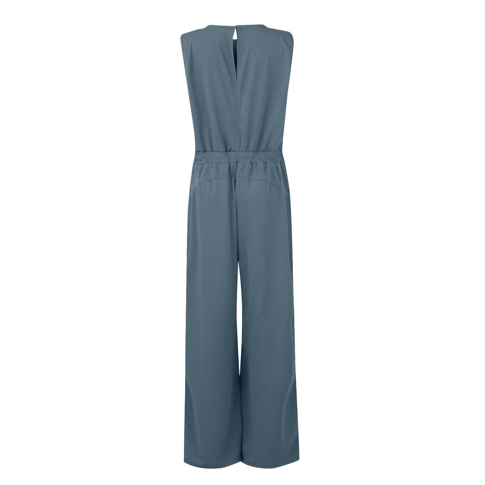 Trendy Y2K Women's Summer Outfits 2024 - Sleeveless T-Shirt Romper Jumpsuits, Casual Overalls, Tank Tops & Yoga Pants | Perfect for Travel, Casual Wear & Street Style (Ad-Blue, Medium)