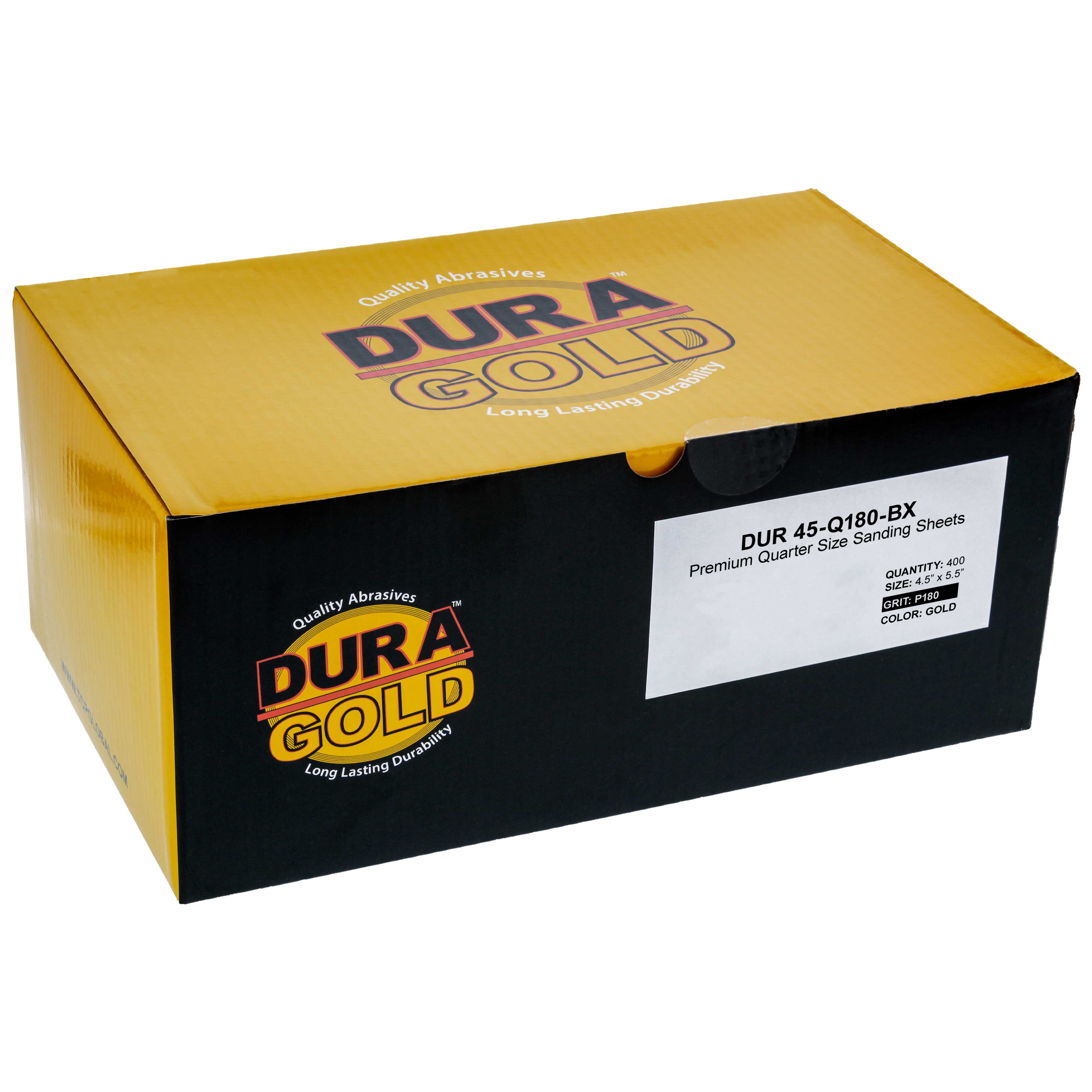 180 Grit Gold Sandpaper - 1/4 Sheet Plain Backing (5.5