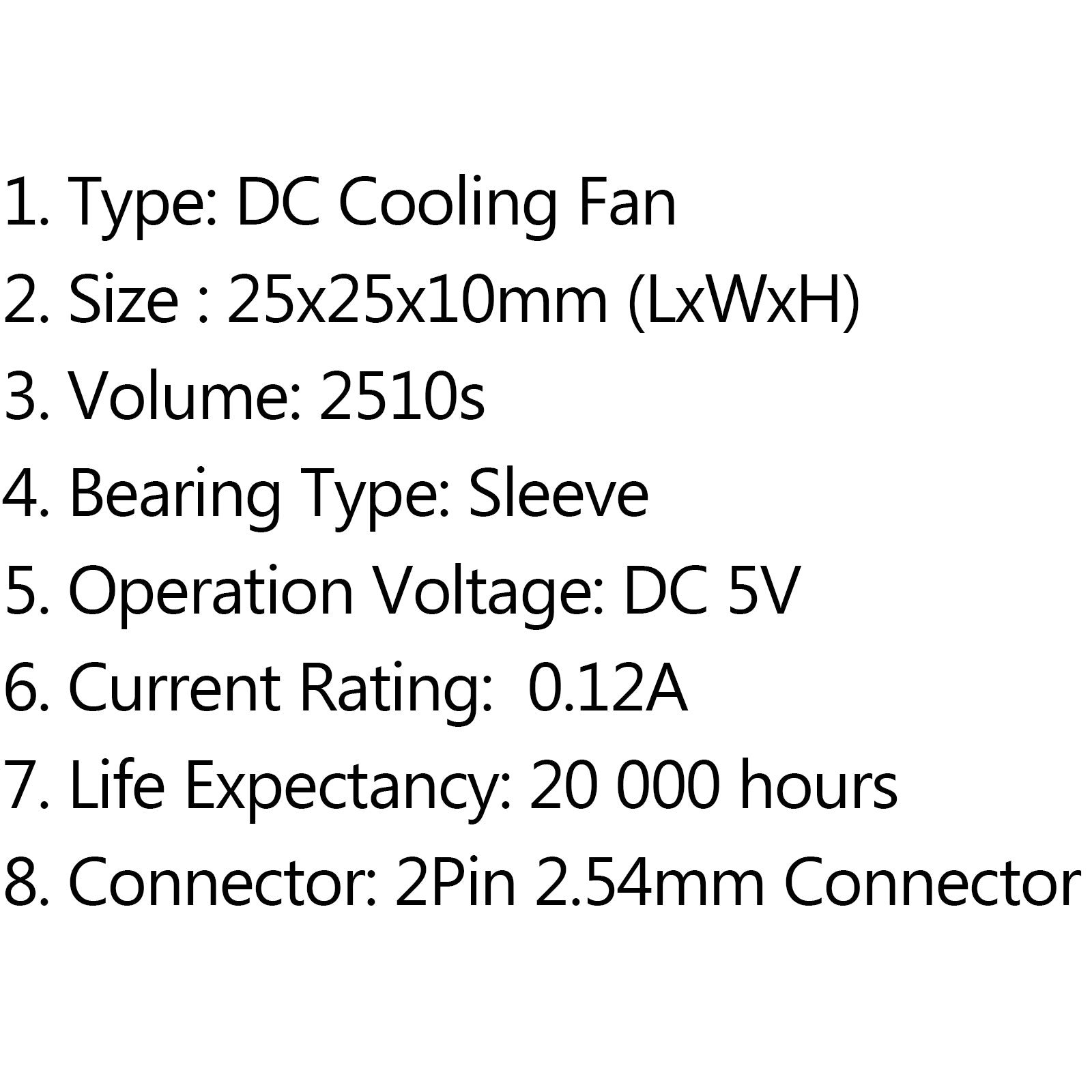 10PCS DC Brushless Cooling Fan 5V 2510s 25x25x10mm 0.12A 2 Pin for PC Computer Case, CPU Cooler, Laptop Cooling & DIY Electronics Projects - Ultra Quiet & Efficient Cooling Solution