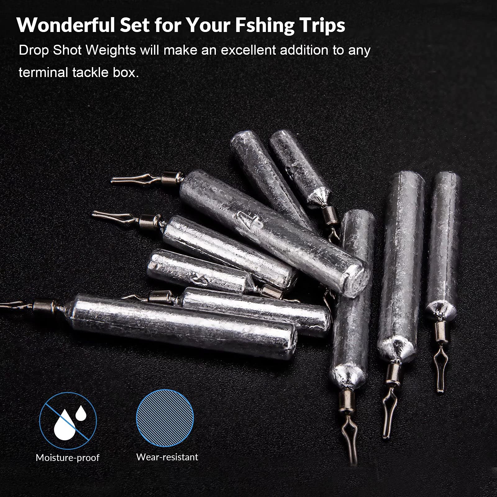 THKFISH 60PCS Fishing Weights Sinkers Set with Drop Shot Rig & Wacky Hooks - Saltwater & Freshwater Bass Fishing Gear for Professional Anglers - Perfect for Lake, River and Ocean Fishing Adventures
