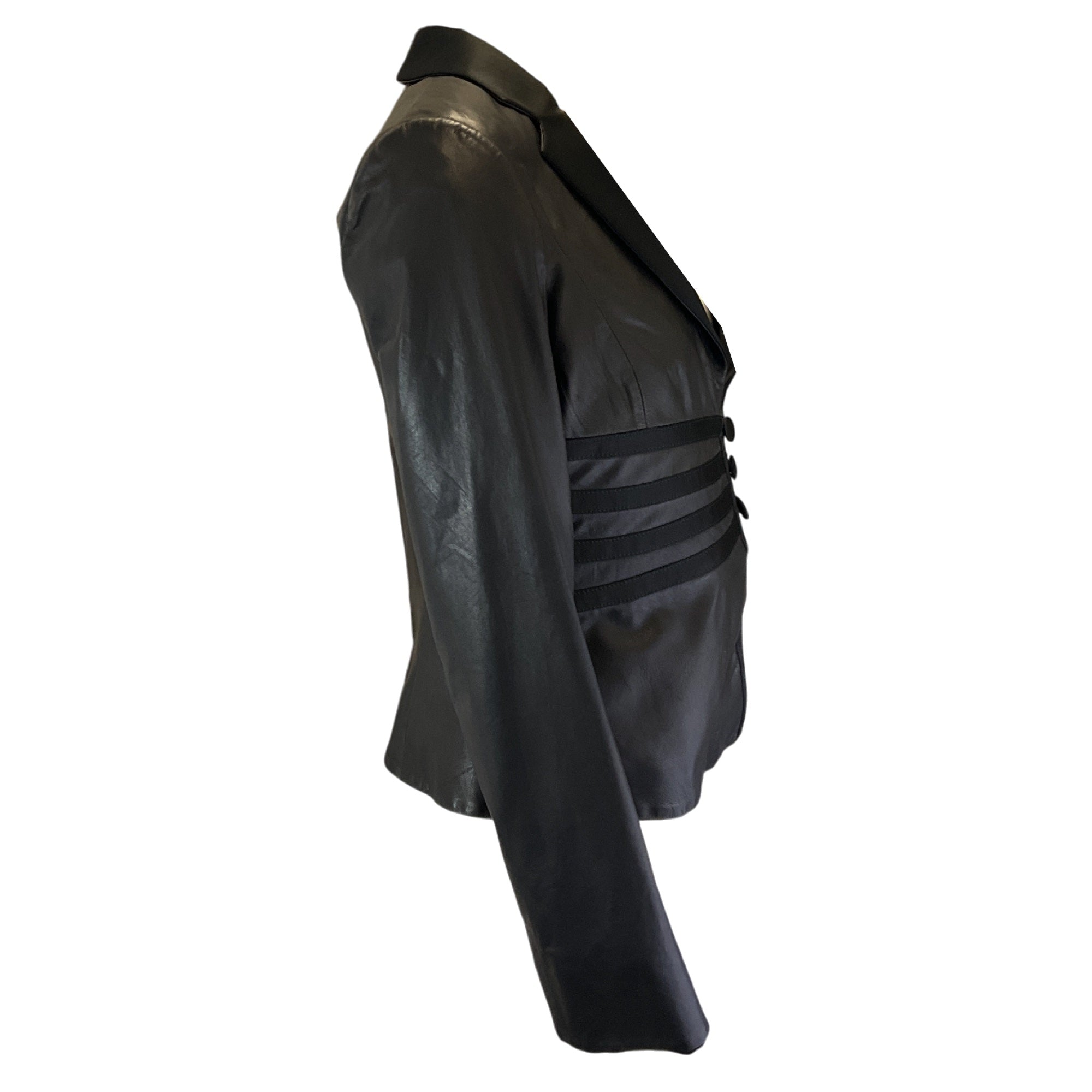 Armani Collezioni Black Lambskin Leather Jacket for Men - Premium Slim Fit Biker Style Jacket - Perfect for Casual Outings, Nightlife & Fashion Events
