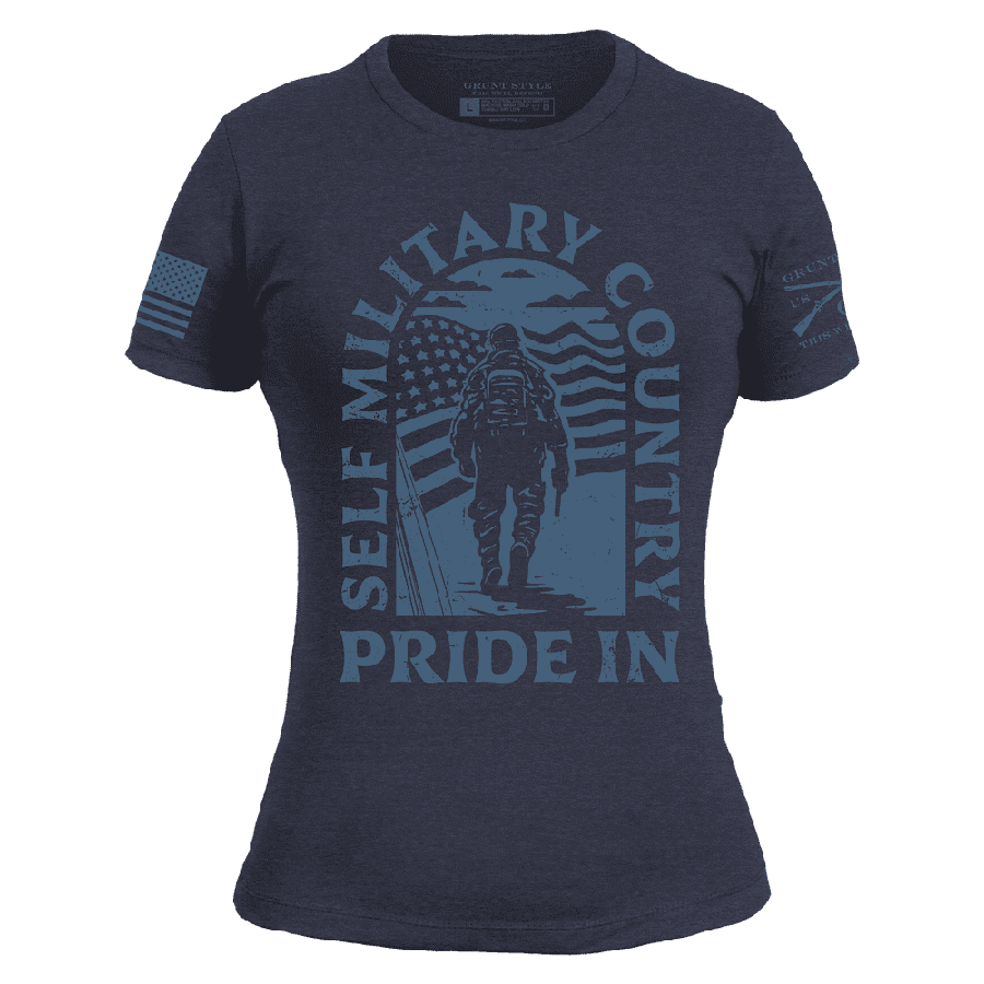 Patriotic Women's Slim Fit March T-Shirt - Midnight Navy | Comfortable & Stylish for Rallies, Parades & Everyday Wear