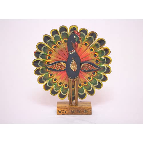 Handmade Bamboo Peacock Showpiece - Elegant Home Decor for Living Room, Bedroom & Office | Unique Gift Idea for Housewarming & Festivals