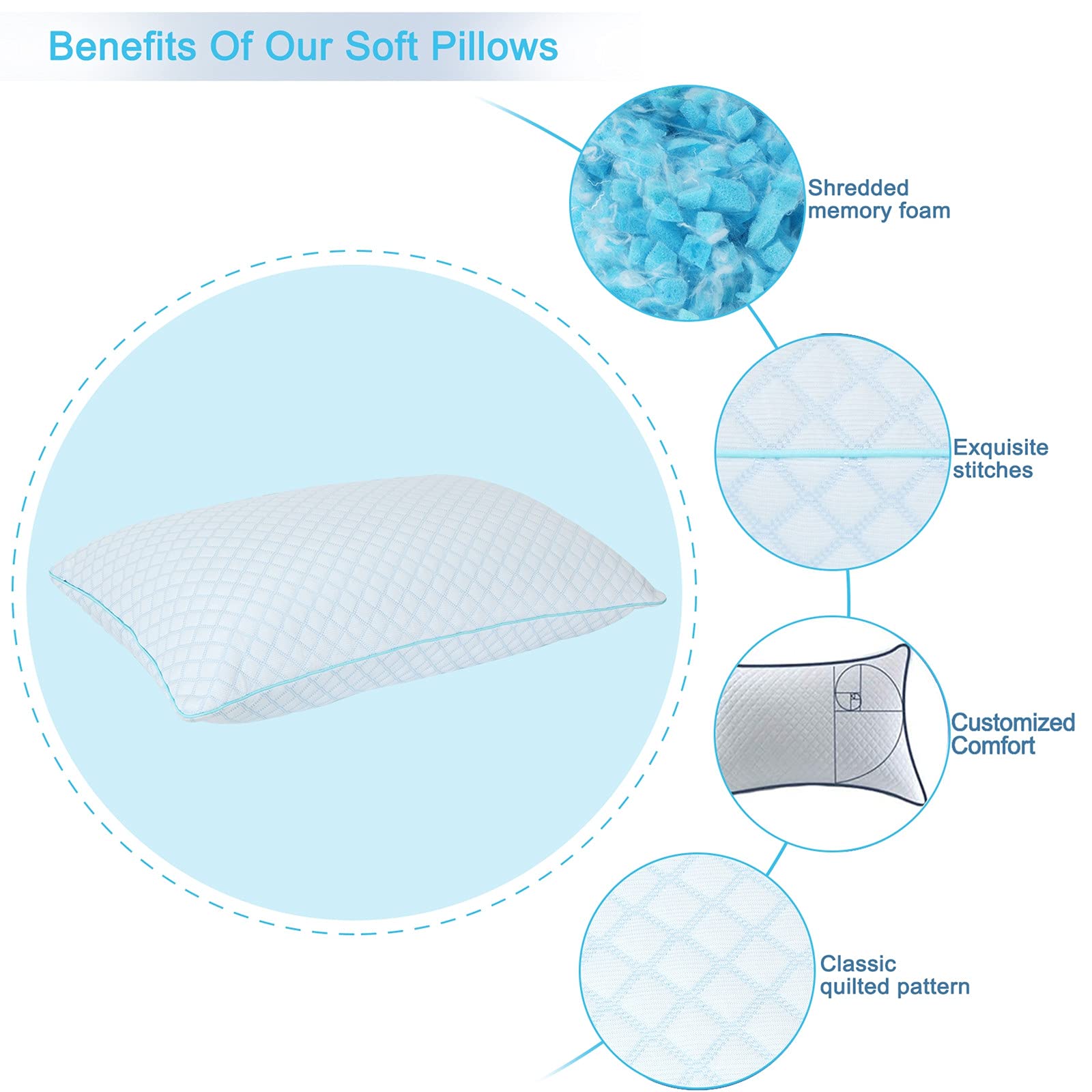 Cool Gel Memory Foam Pillow - Adjustable for Neck Pain Relief & Better Sleep